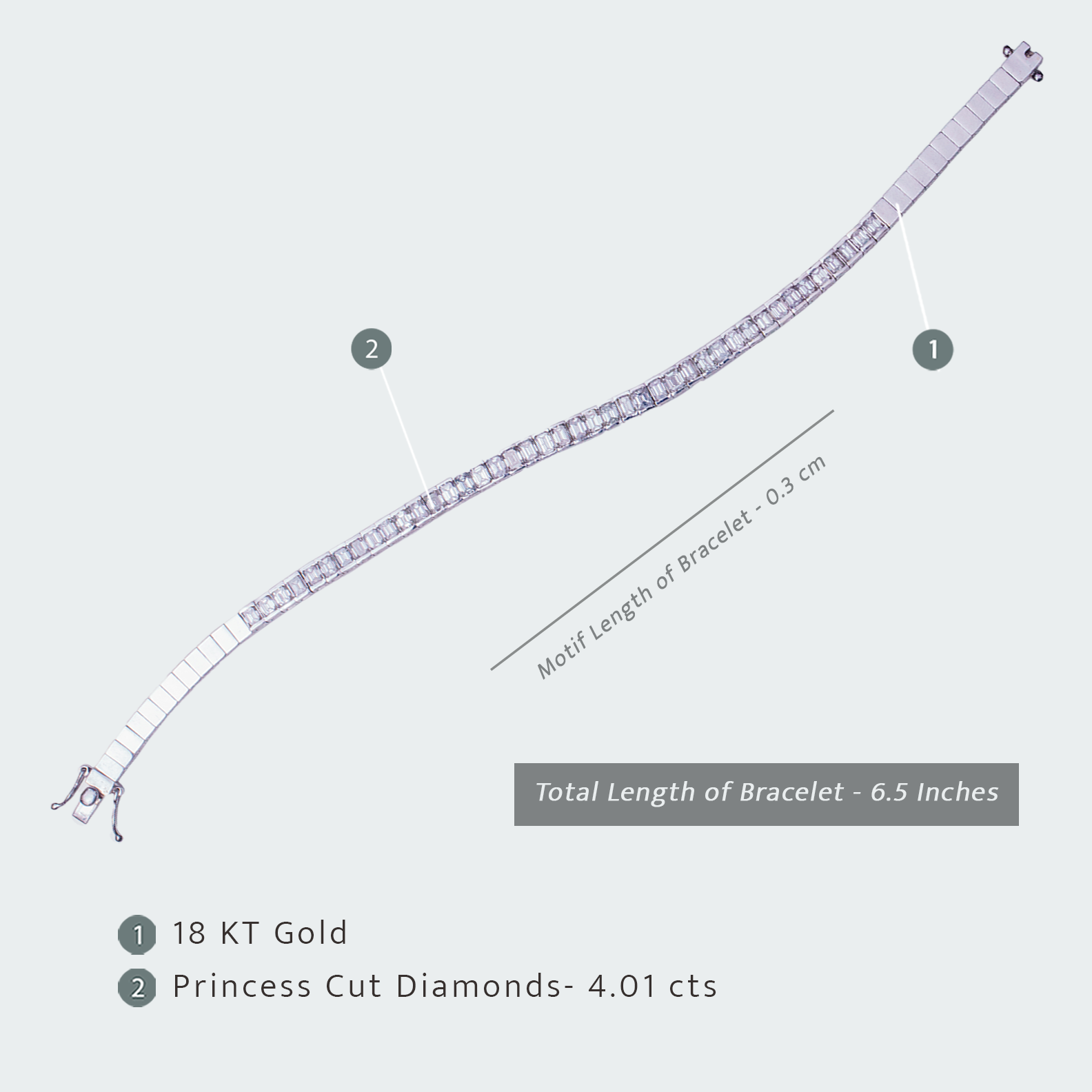 Princess Cut Tennis Diamond Bracelet