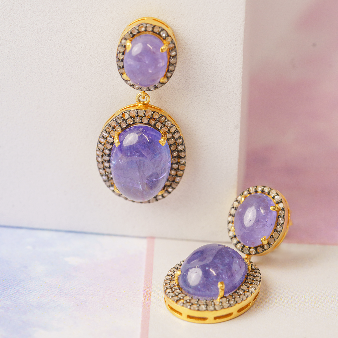 Valencia Tanzanite Diamond Earrings