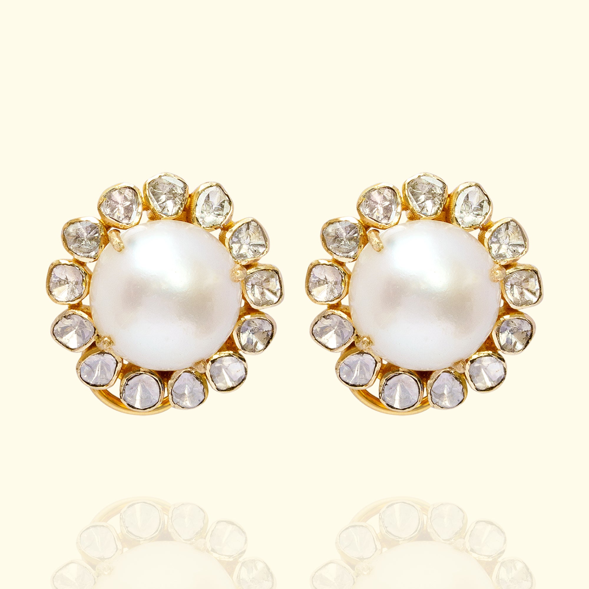Sitara Polki Pearl Earrings