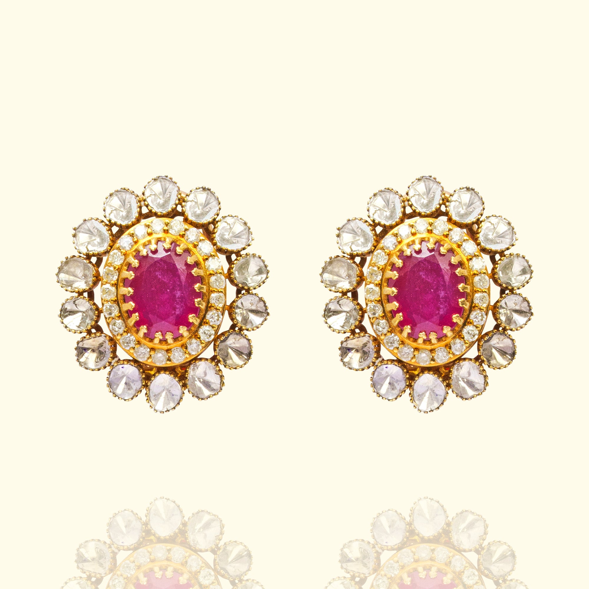 Meheran Polki Ruby Earrings