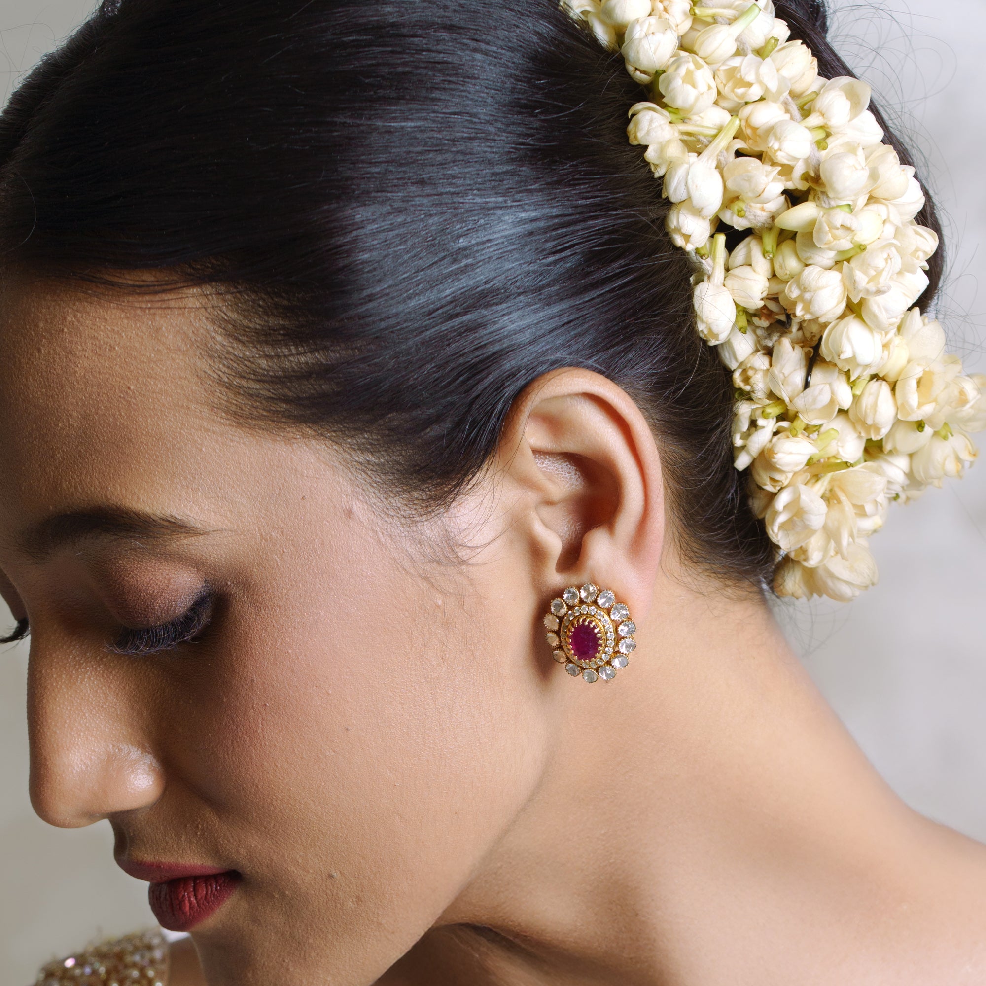 Meheran Polki Ruby Earrings