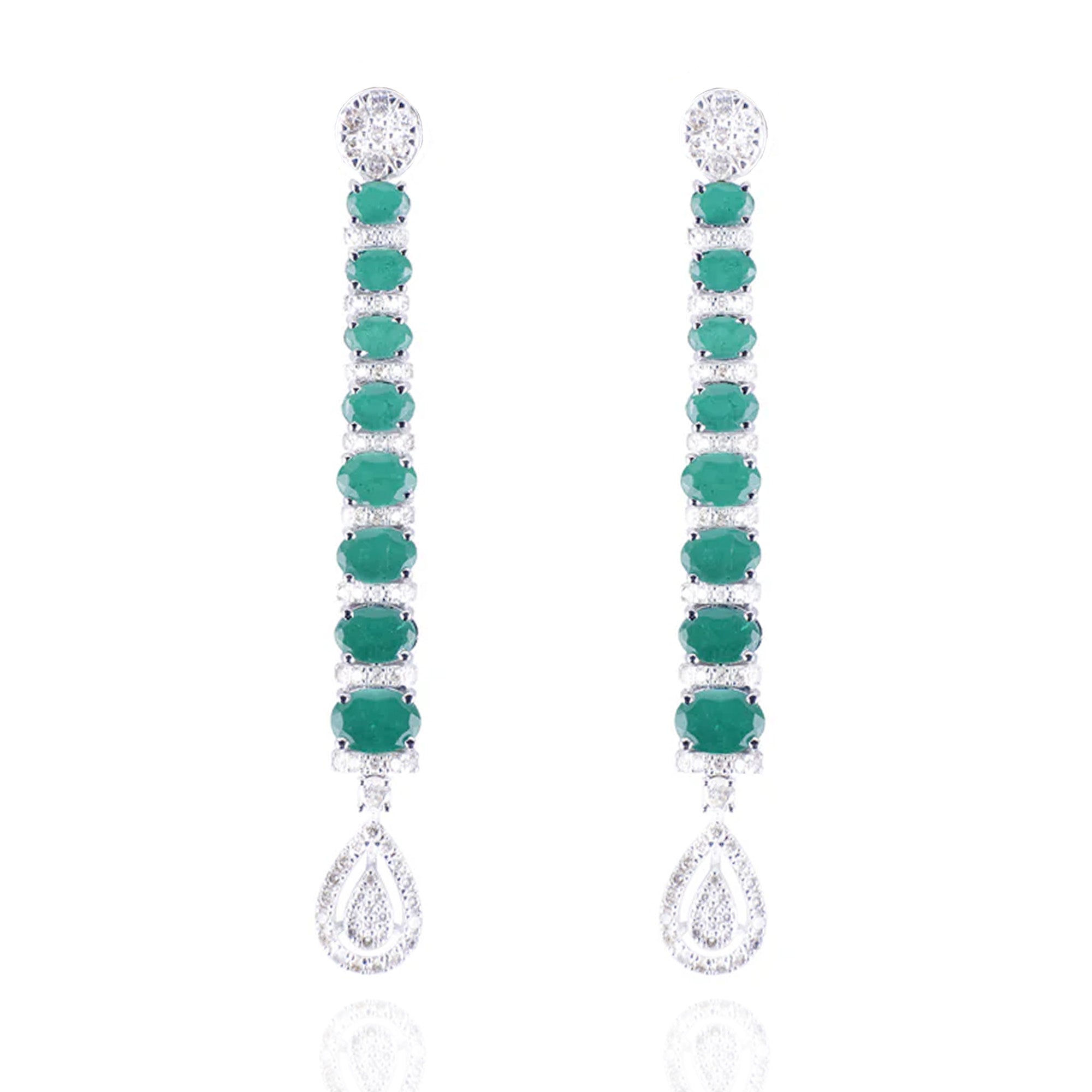 Elaya Diamond Emerald Earrings