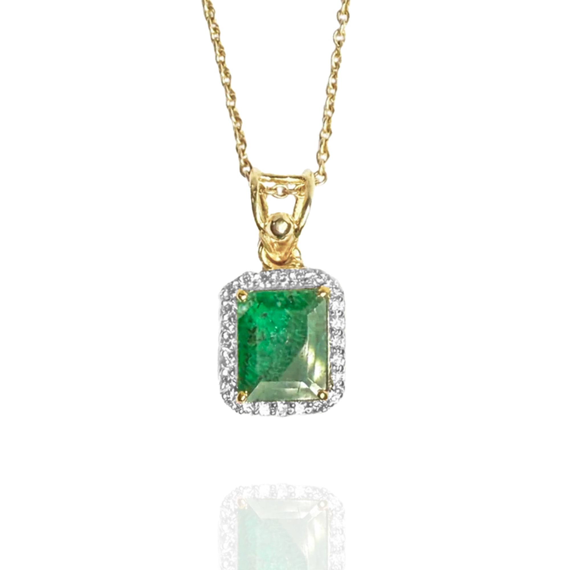 Zeva diamond emerald Pendant