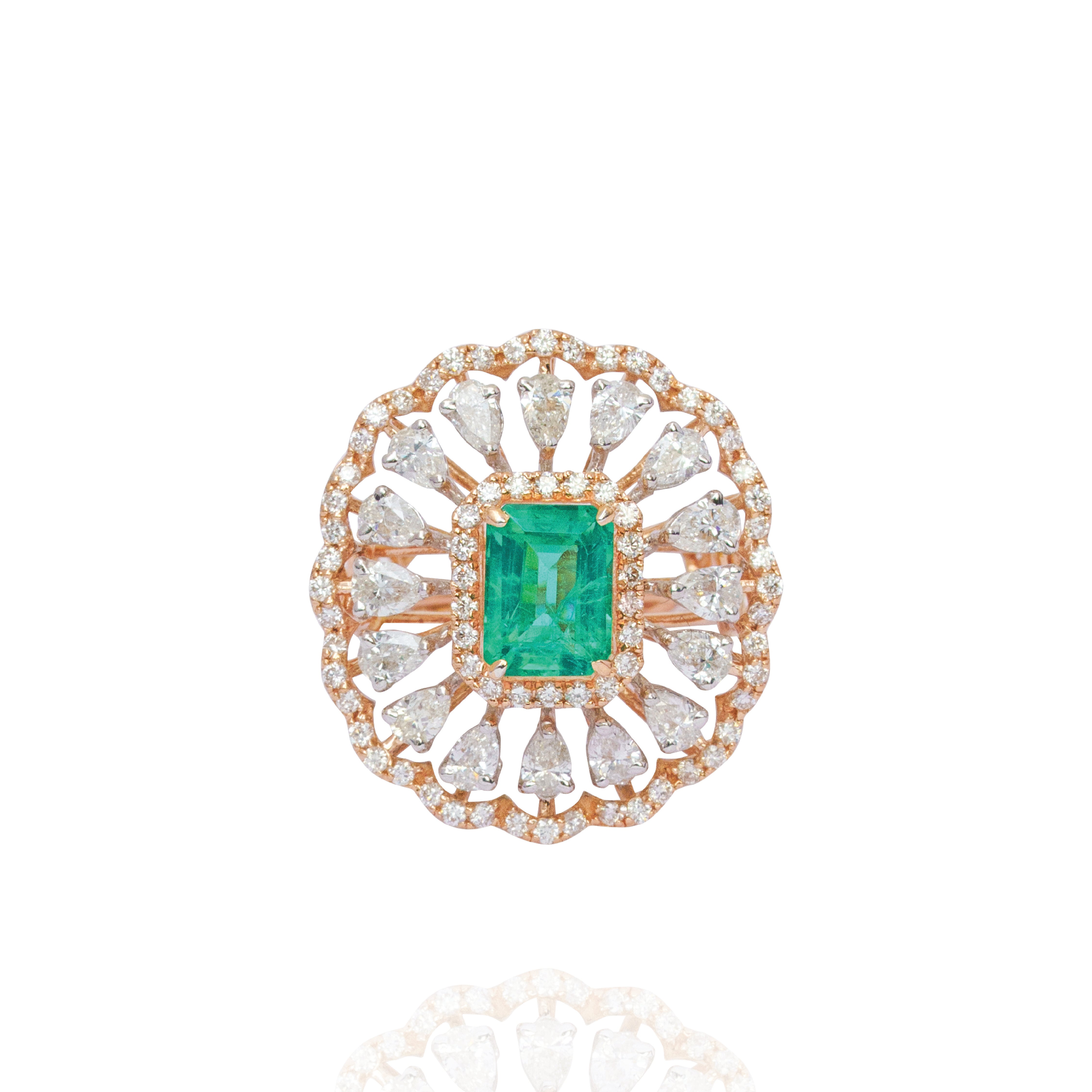 Aviva diamond emerald Ring