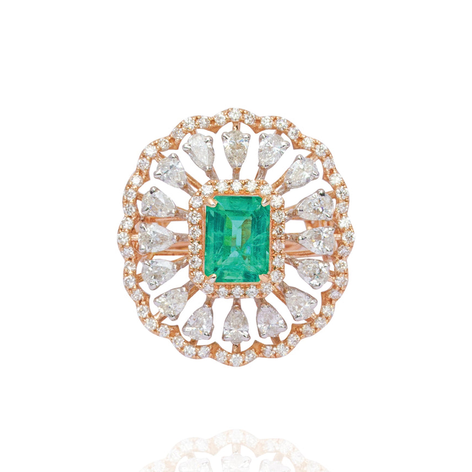 Aviva diamond emerald Ring