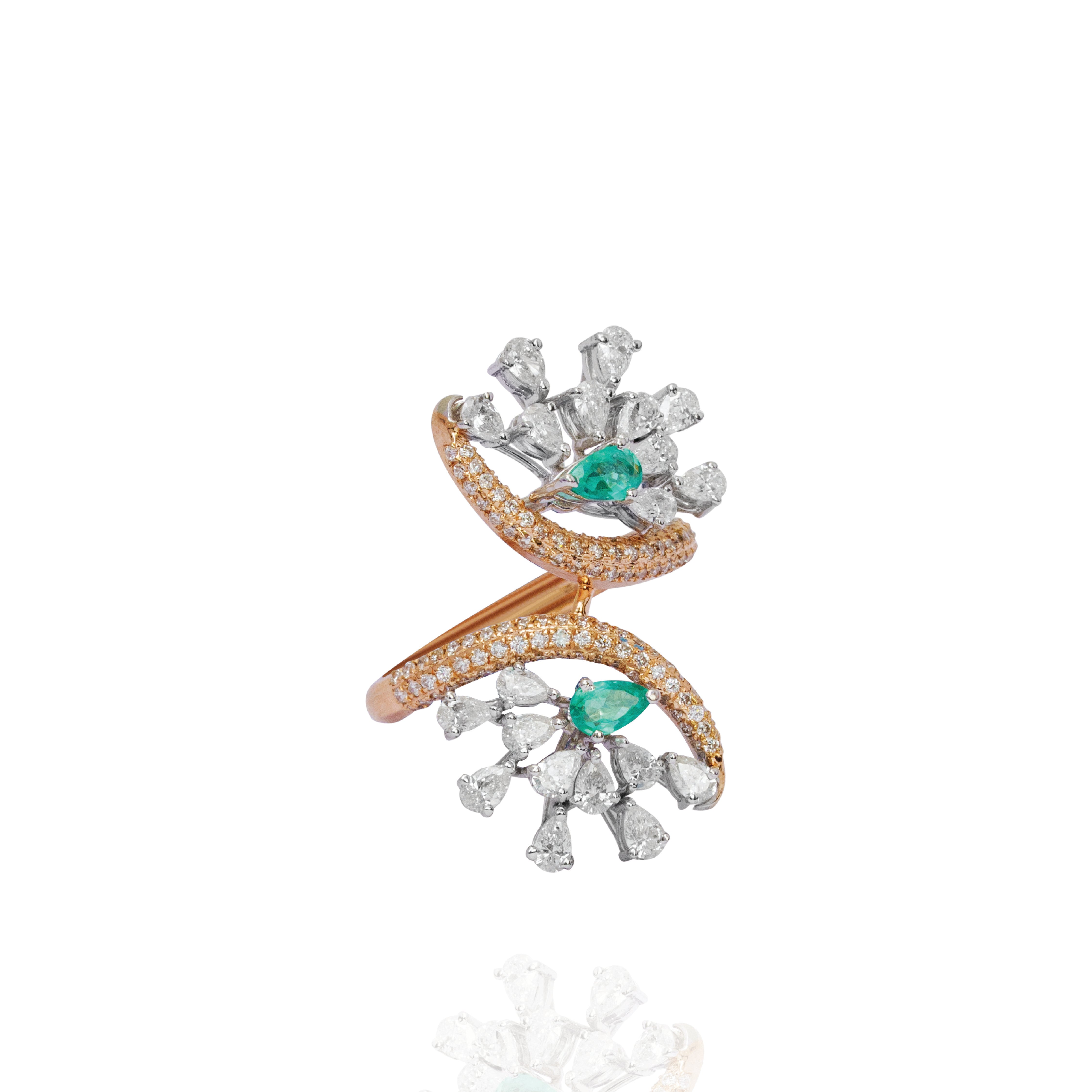 Altair diamond emerald Ring