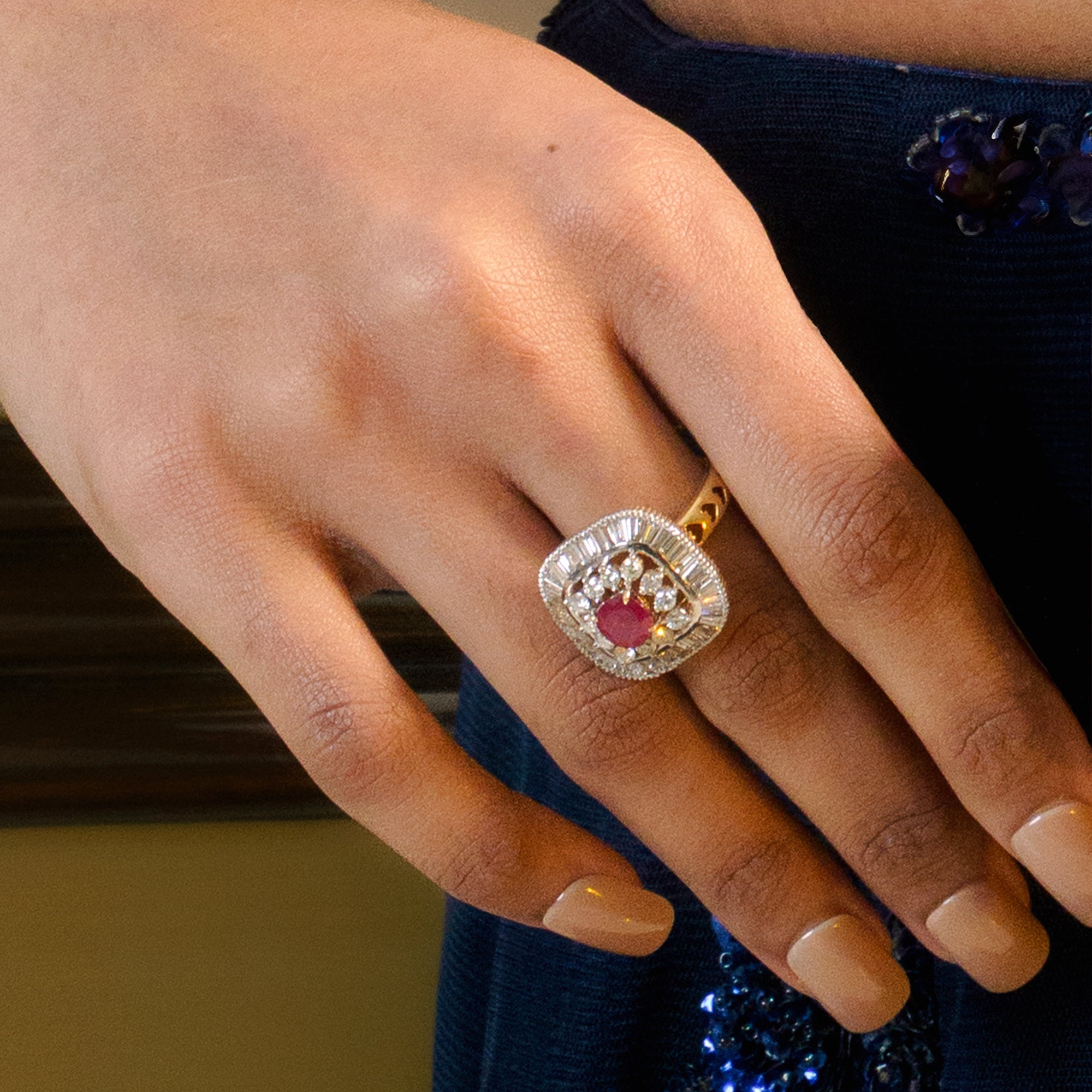 Celine diamond ruby Ring