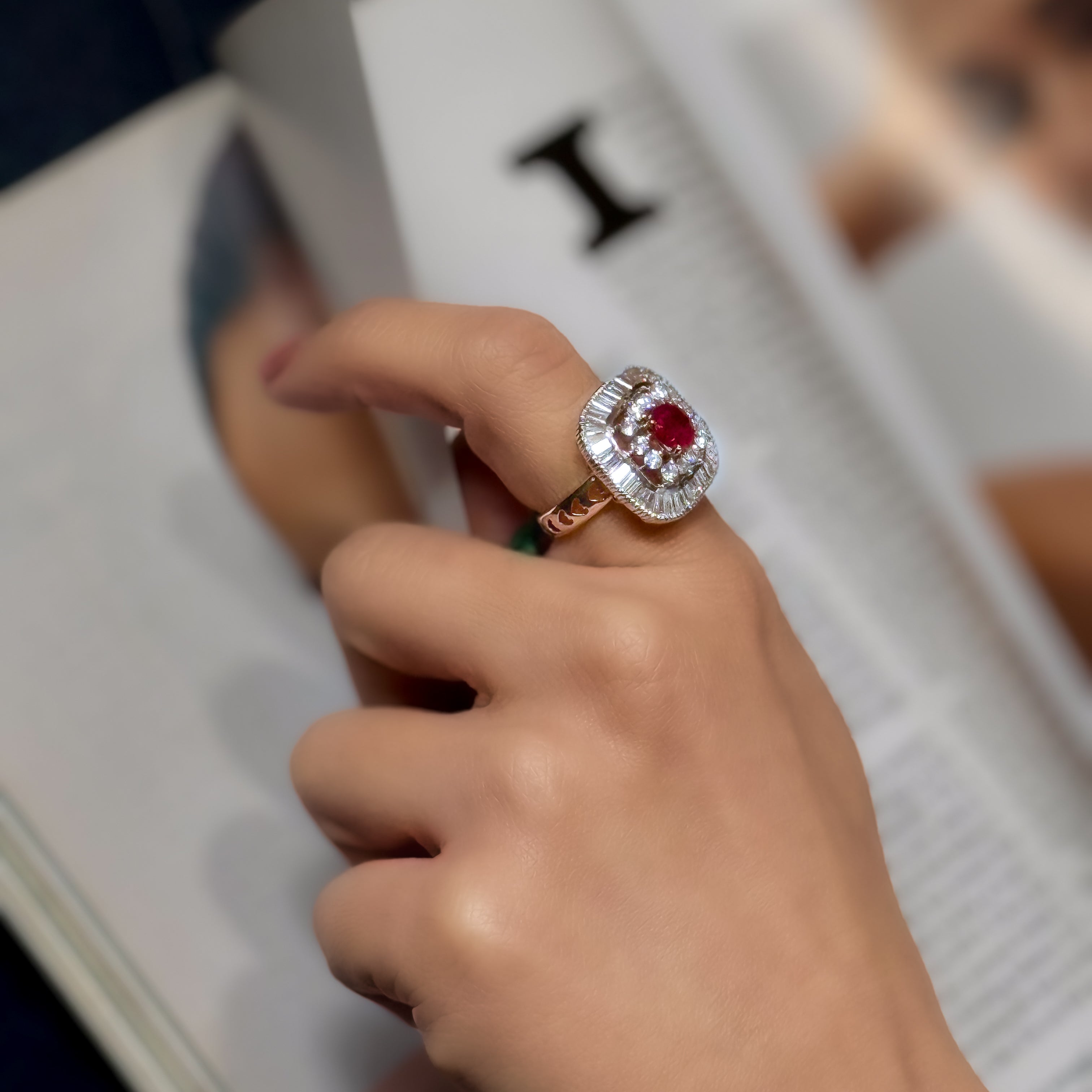 Celine diamond ruby Ring