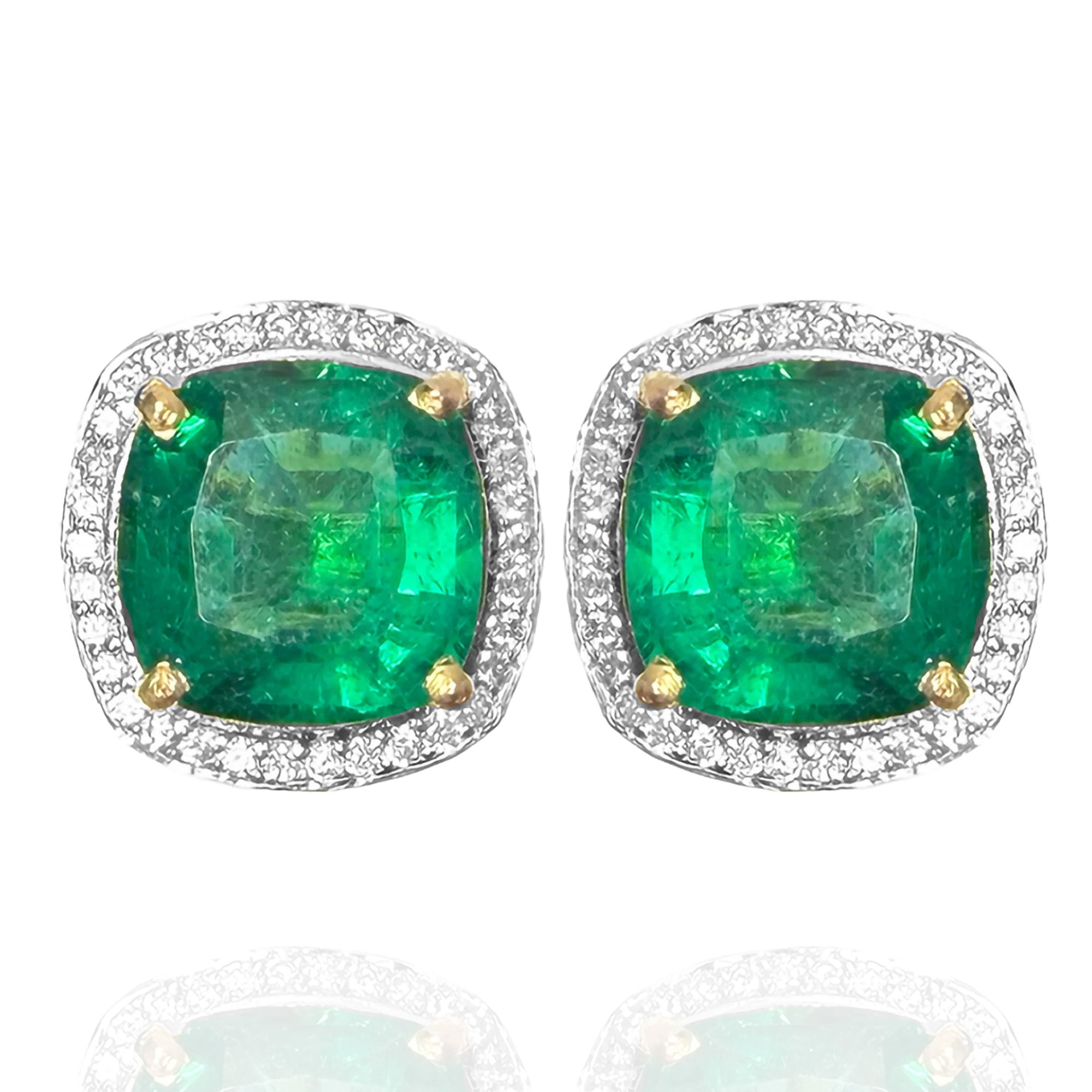 Aveline Diamond Emerald Earrings