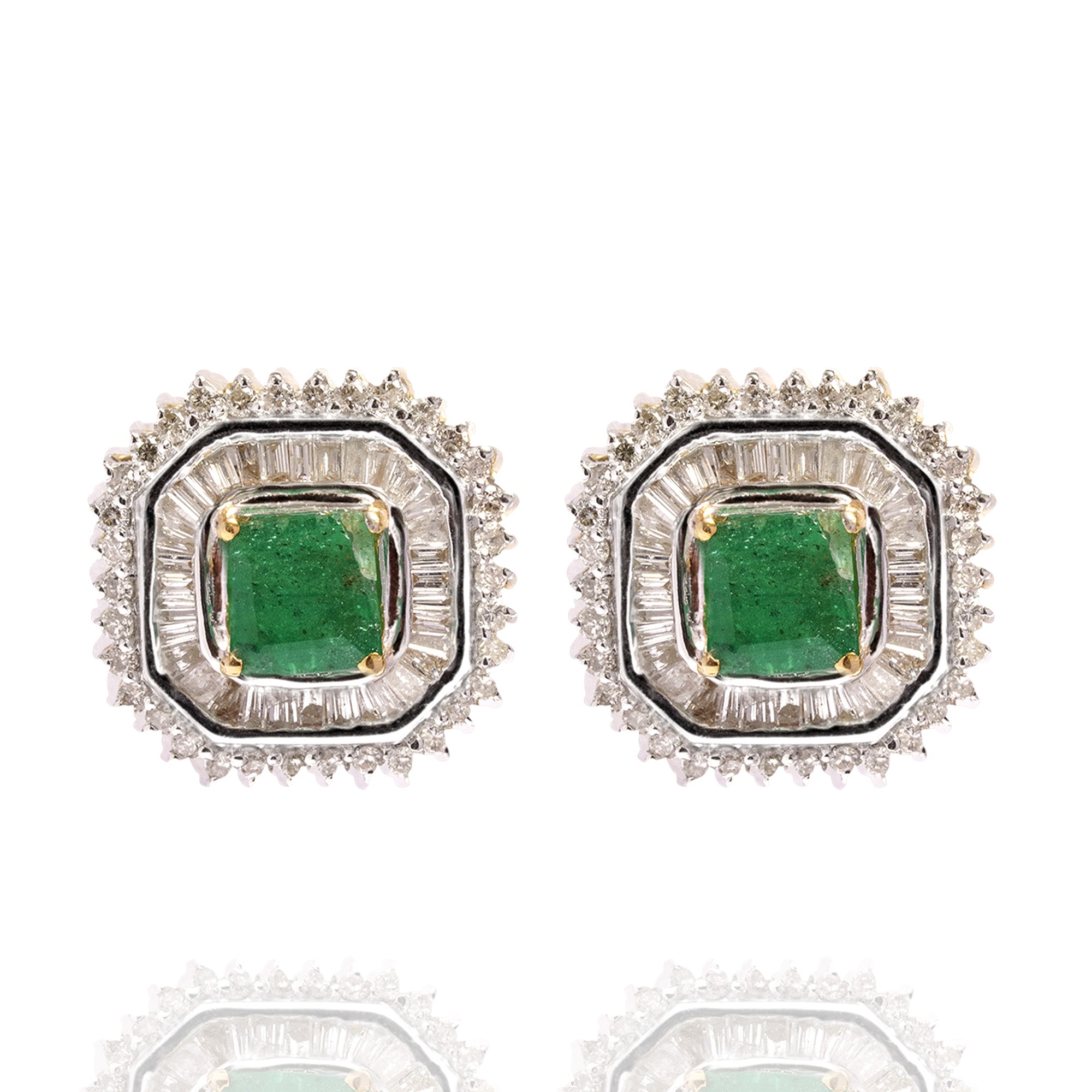 Delilah diamond Emerald earrings
