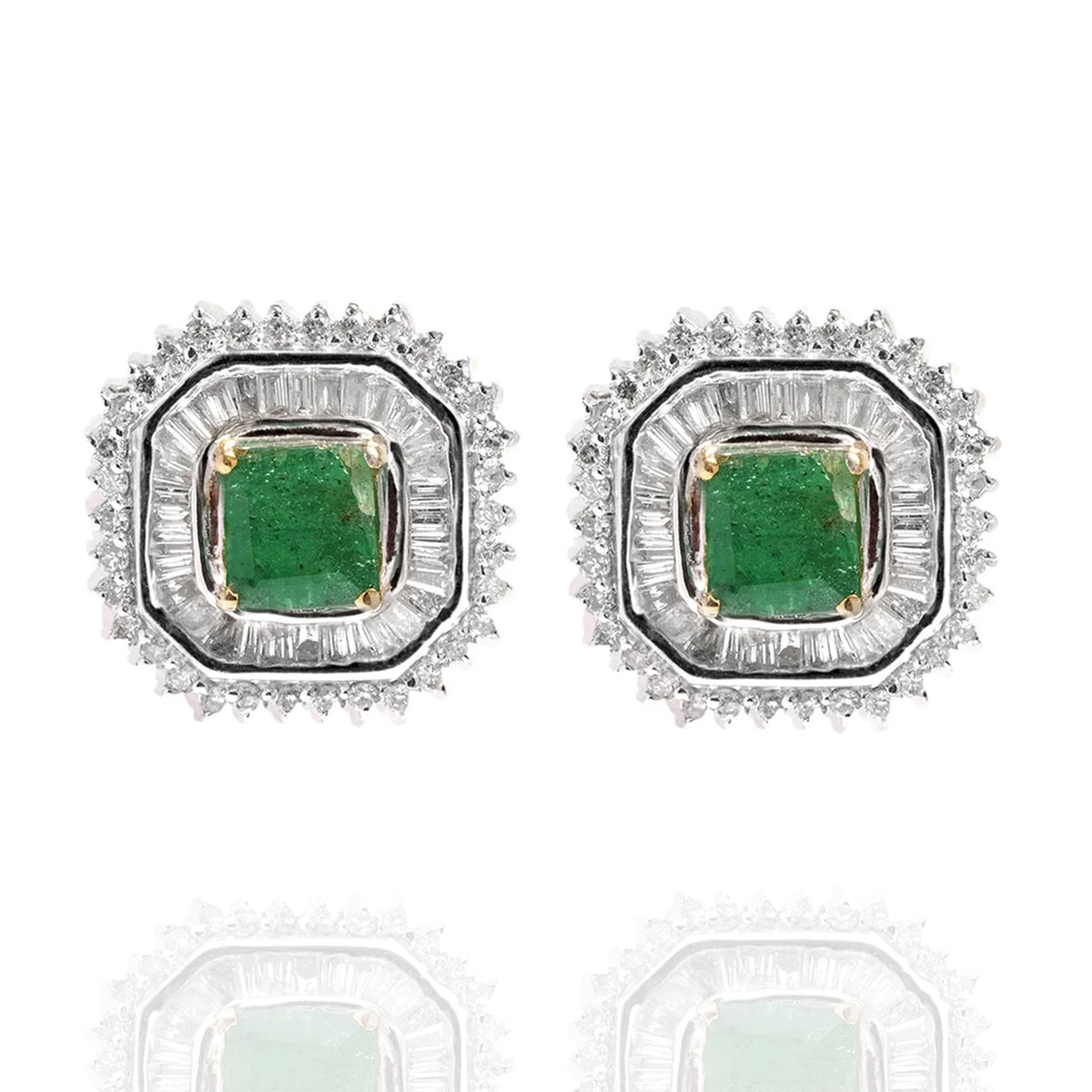 Delilah diamond Emerald earrings