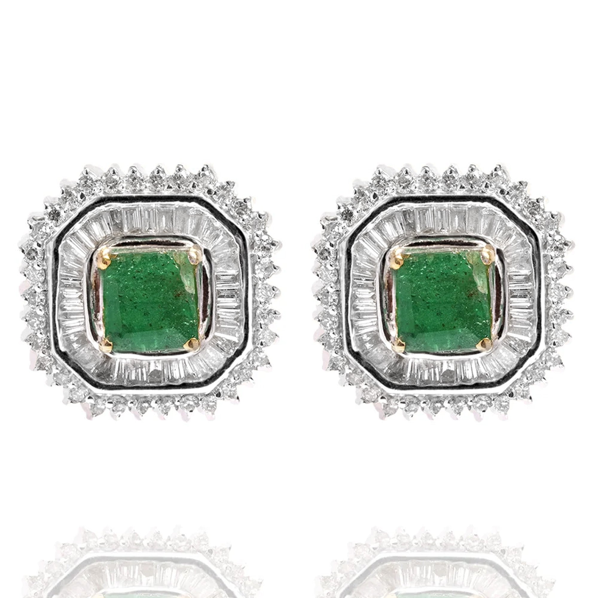 Delilah diamond Emerald earrings