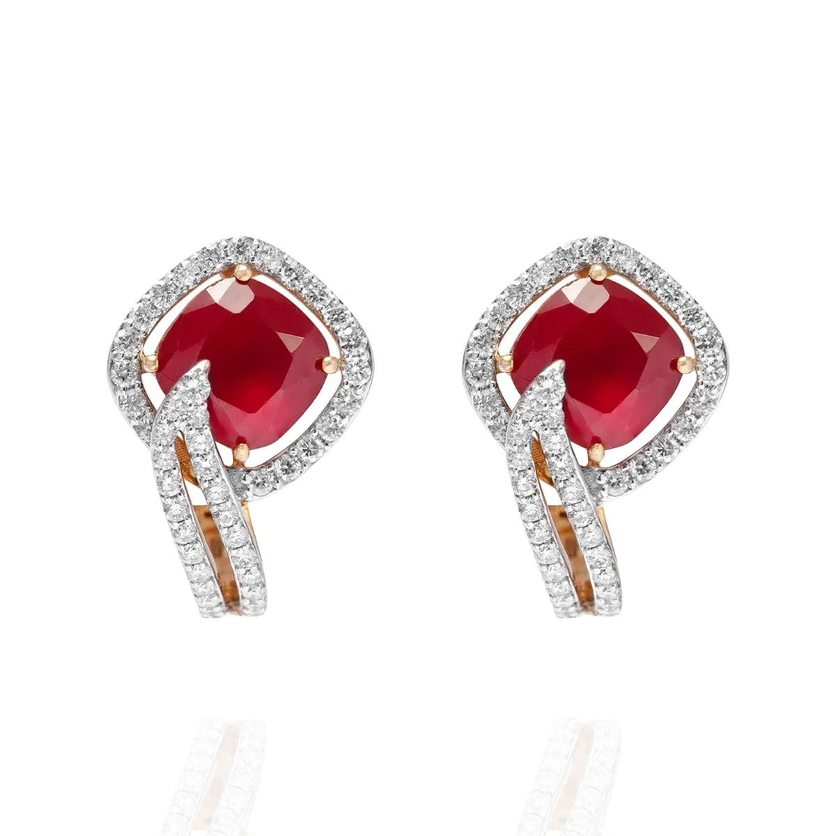 Crestora diamond ruby earrings
