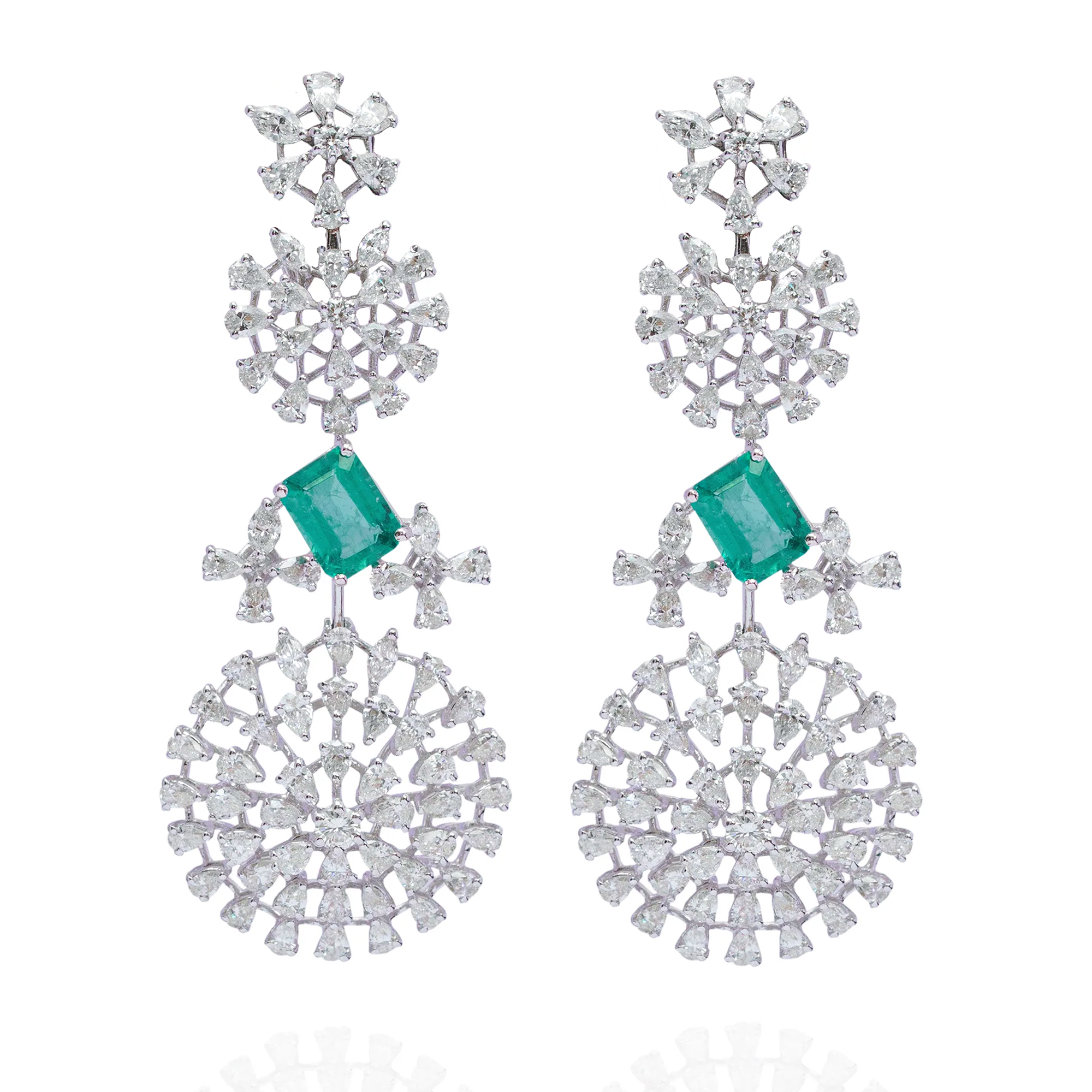 Eden Royale Diamond Emerald Earrings