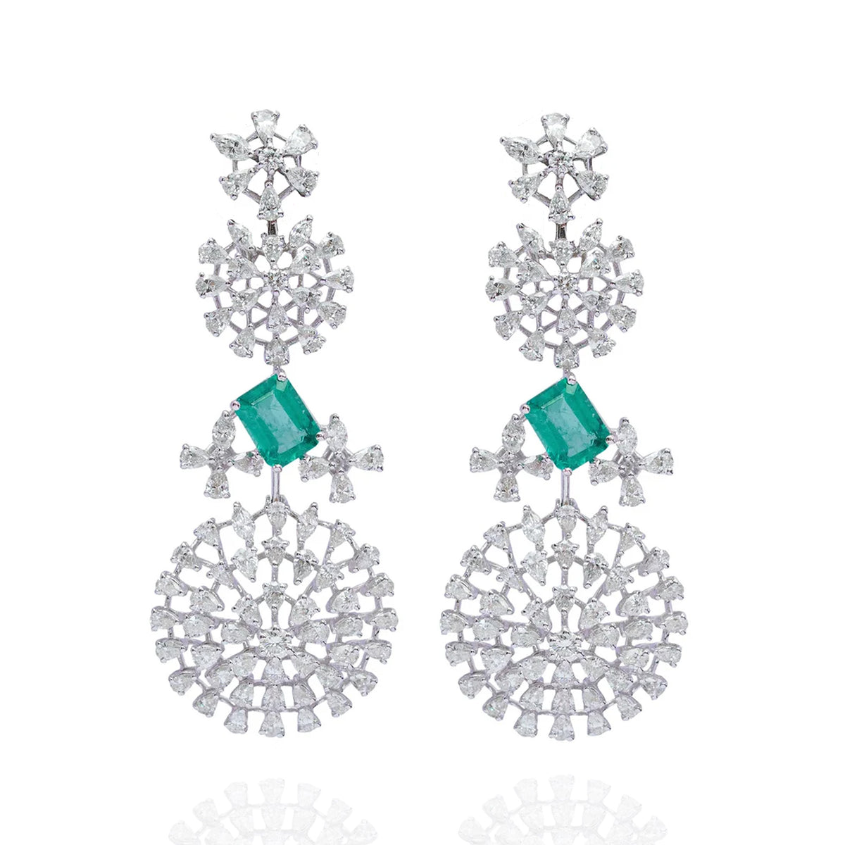 Eden Royale Diamond Emerald Earrings