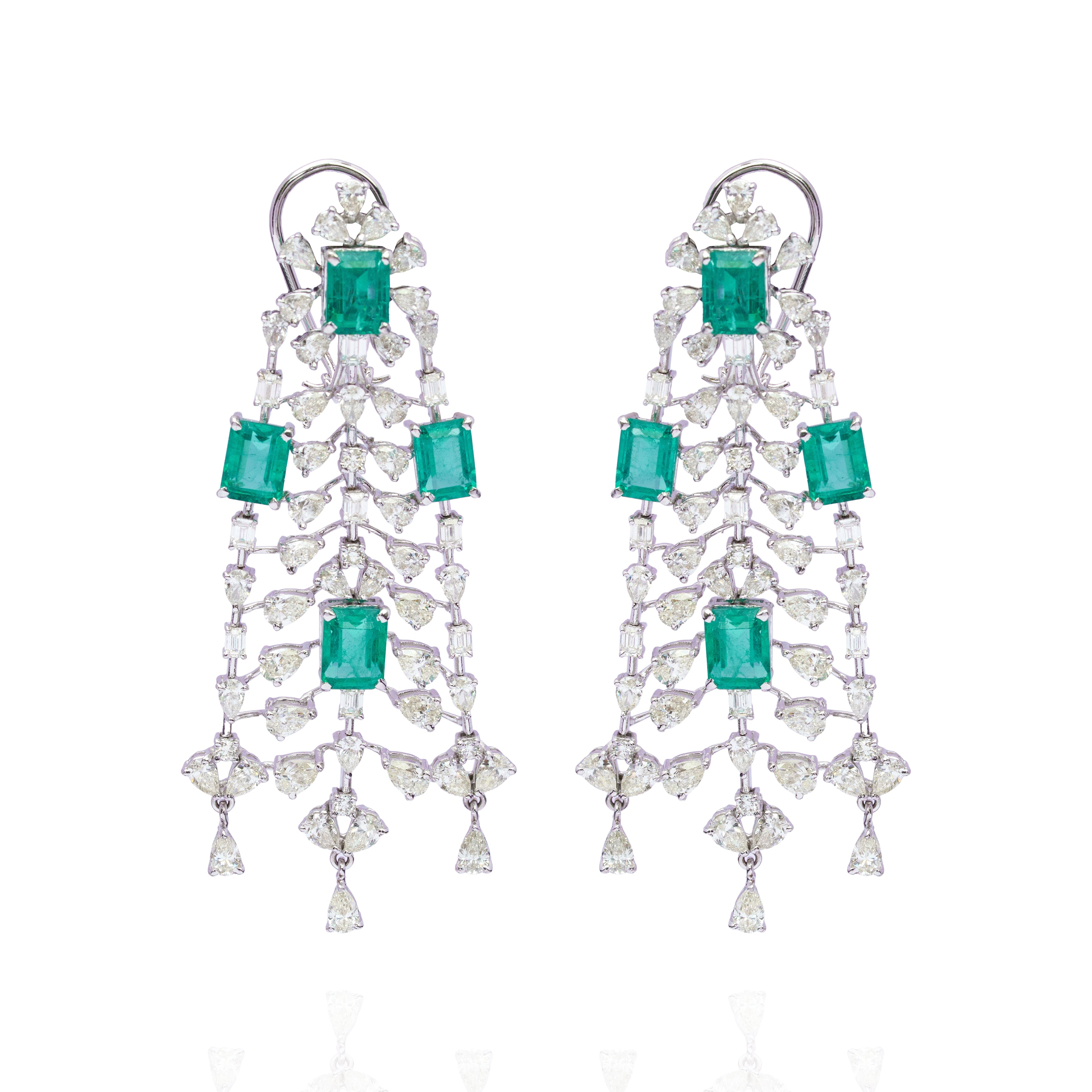 Emeren Royale Diamond Emerald Earrings
