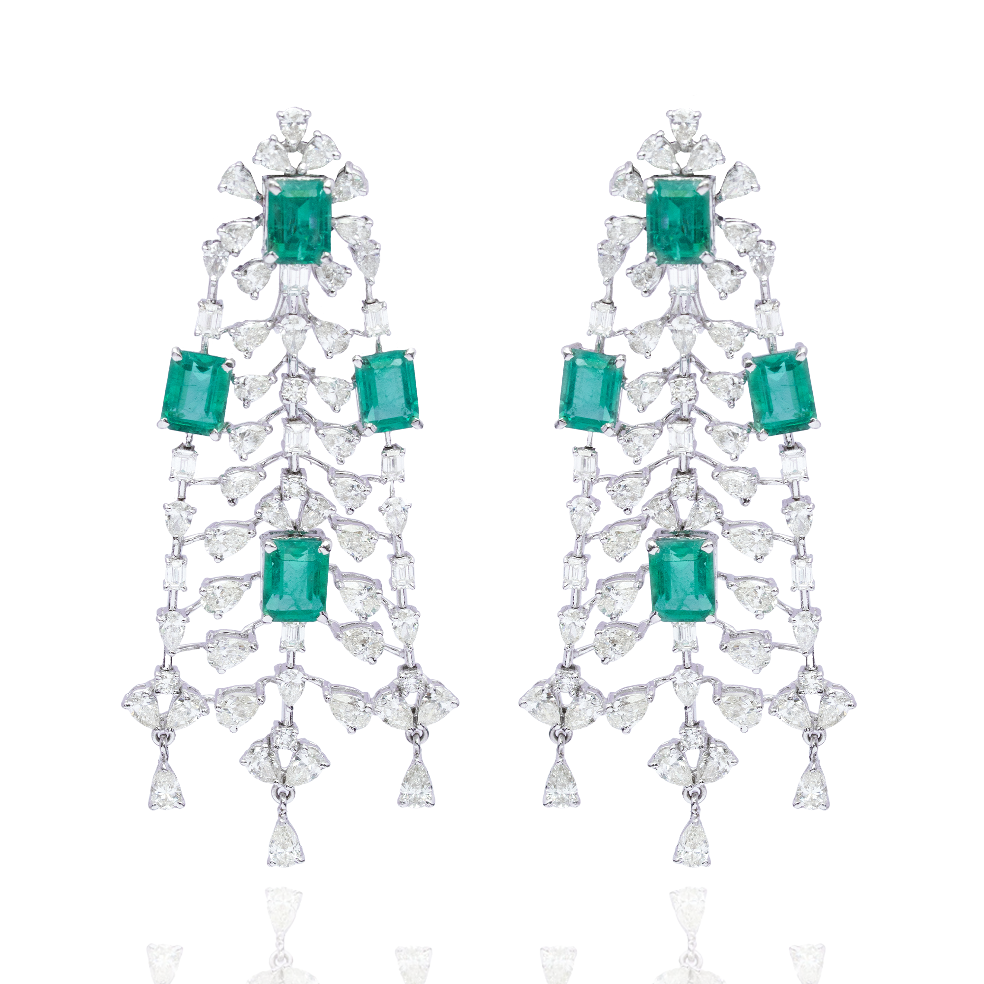 Emeren Royale Diamond Emerald Earrings