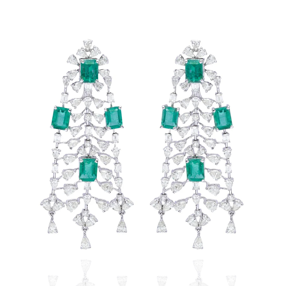Emeren Royale Diamond Emerald Earrings