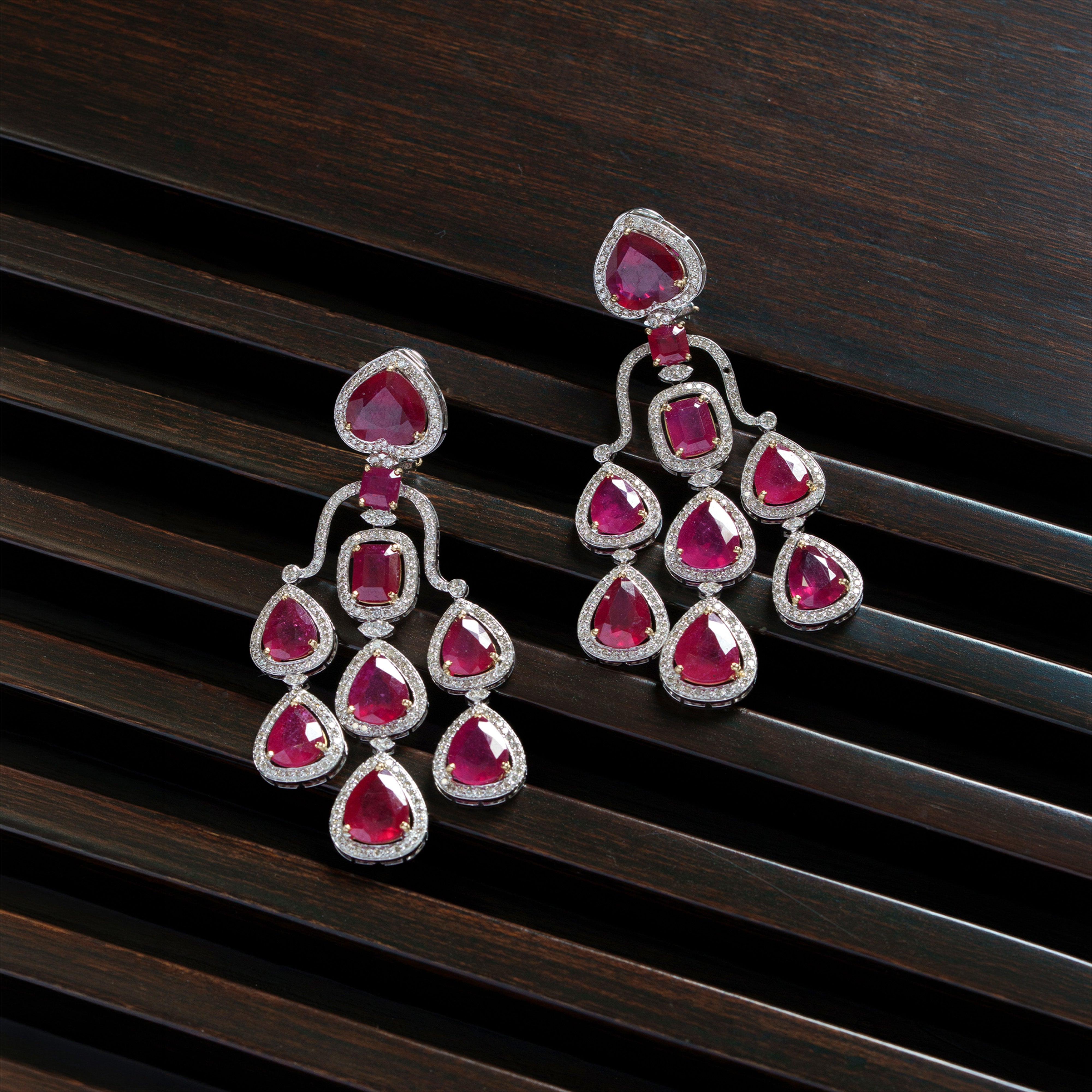 Rubina Diamond Ruby Earrings