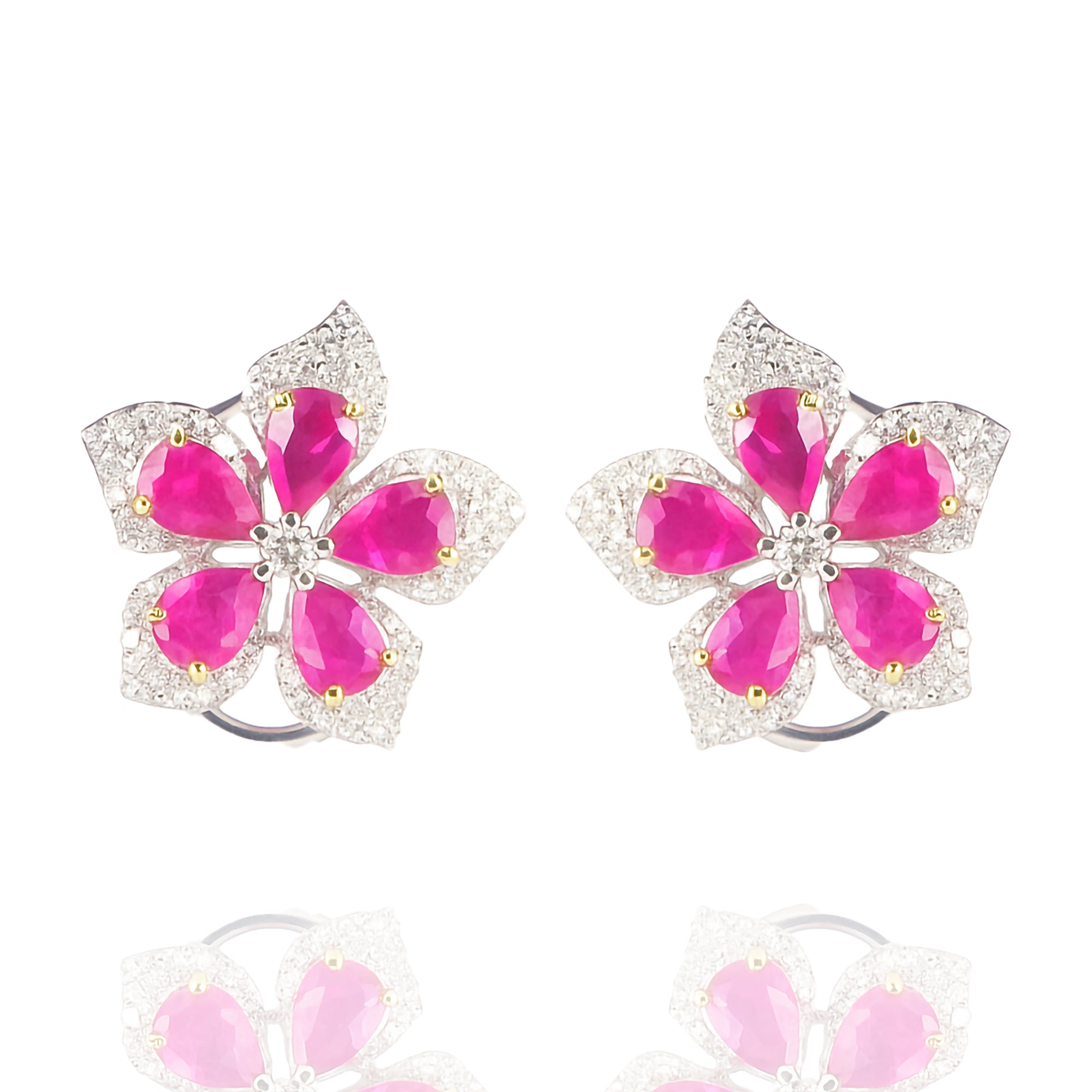 Rosea diamond Ruby Earrings