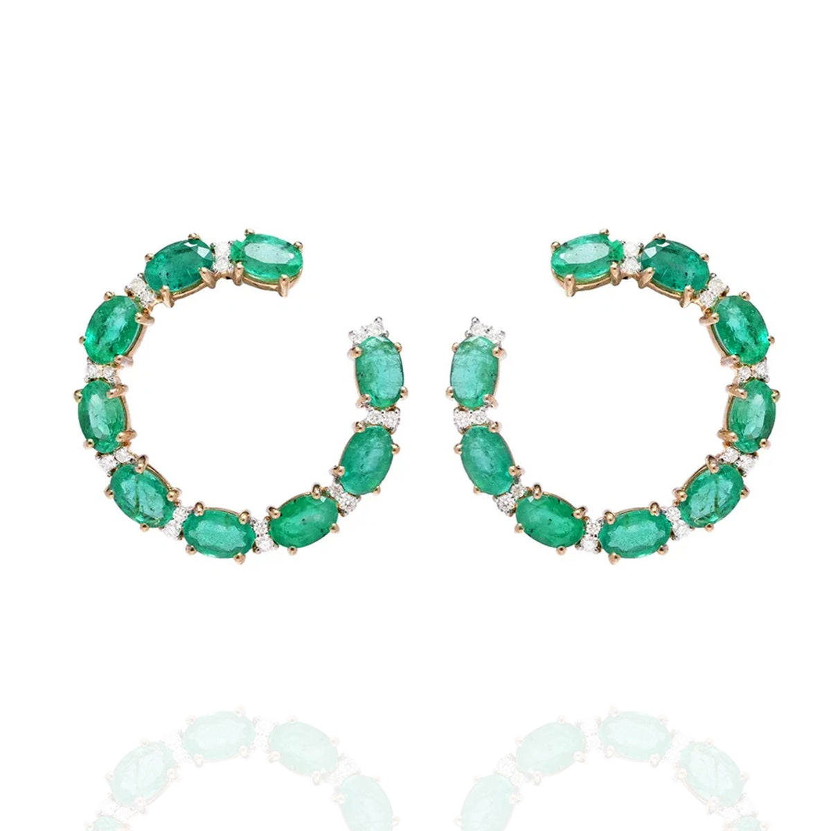 Kiera Diamond Emerald Earrings