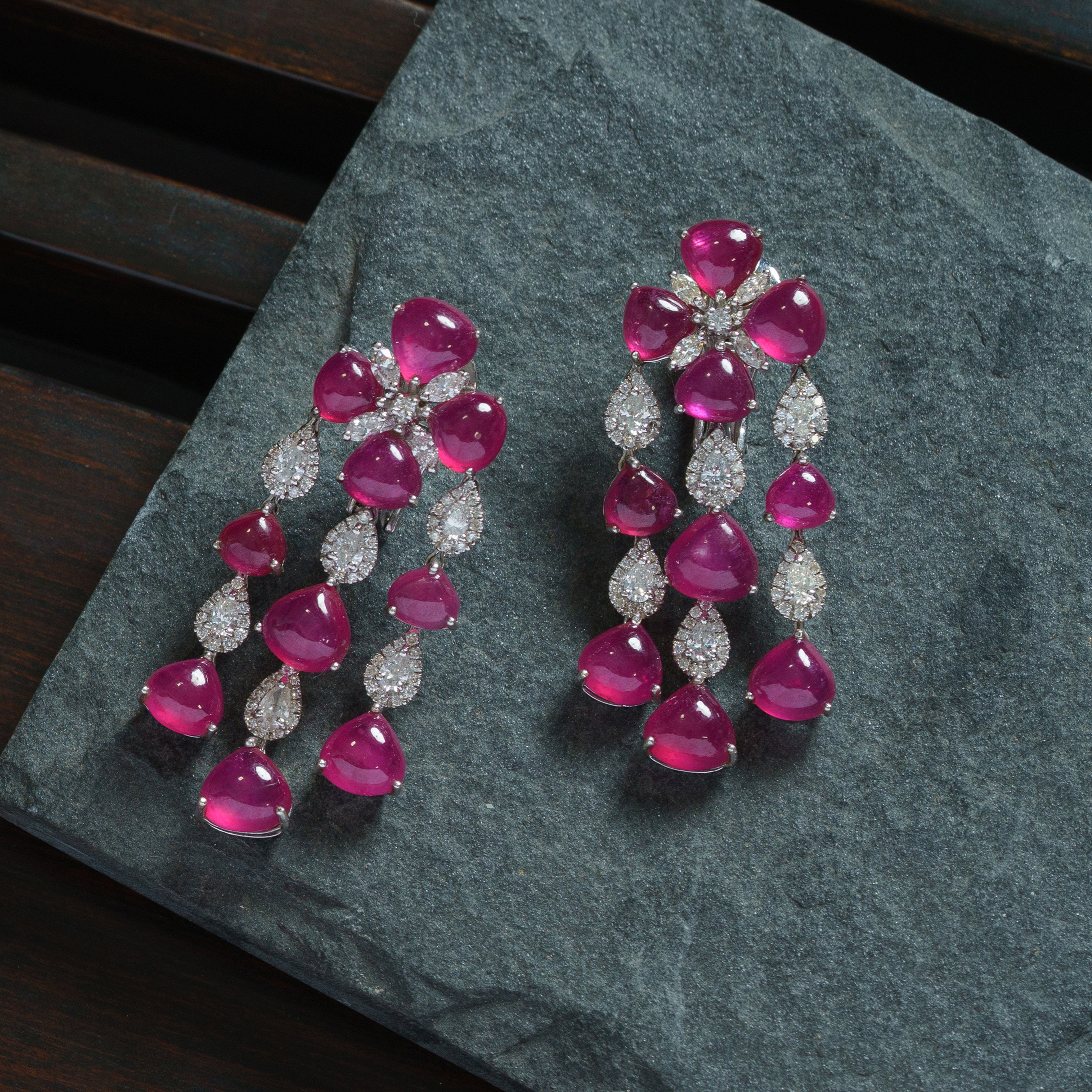 Ariel Diamond Ruby Earrings