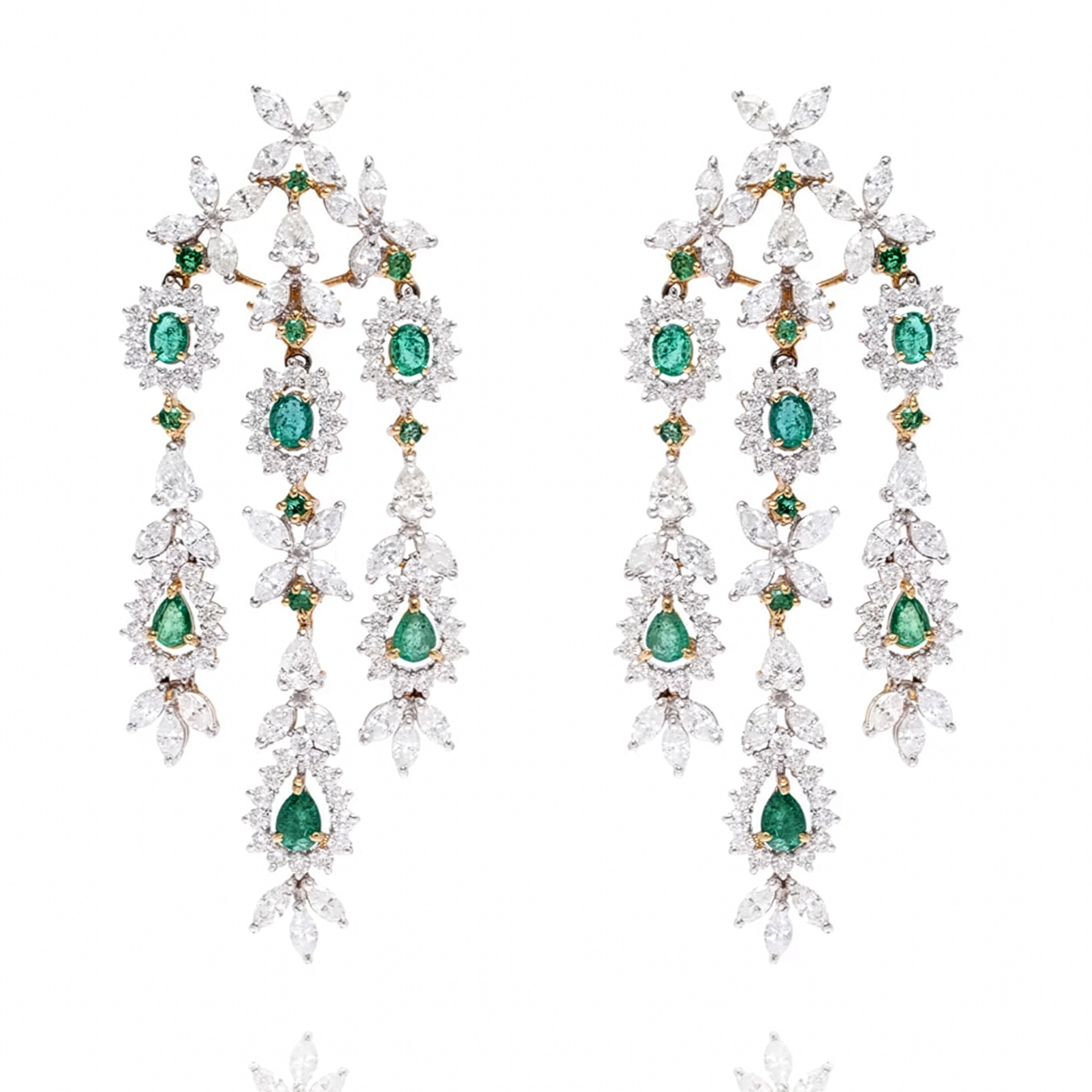 Imperial Diamond Emerald Earrings