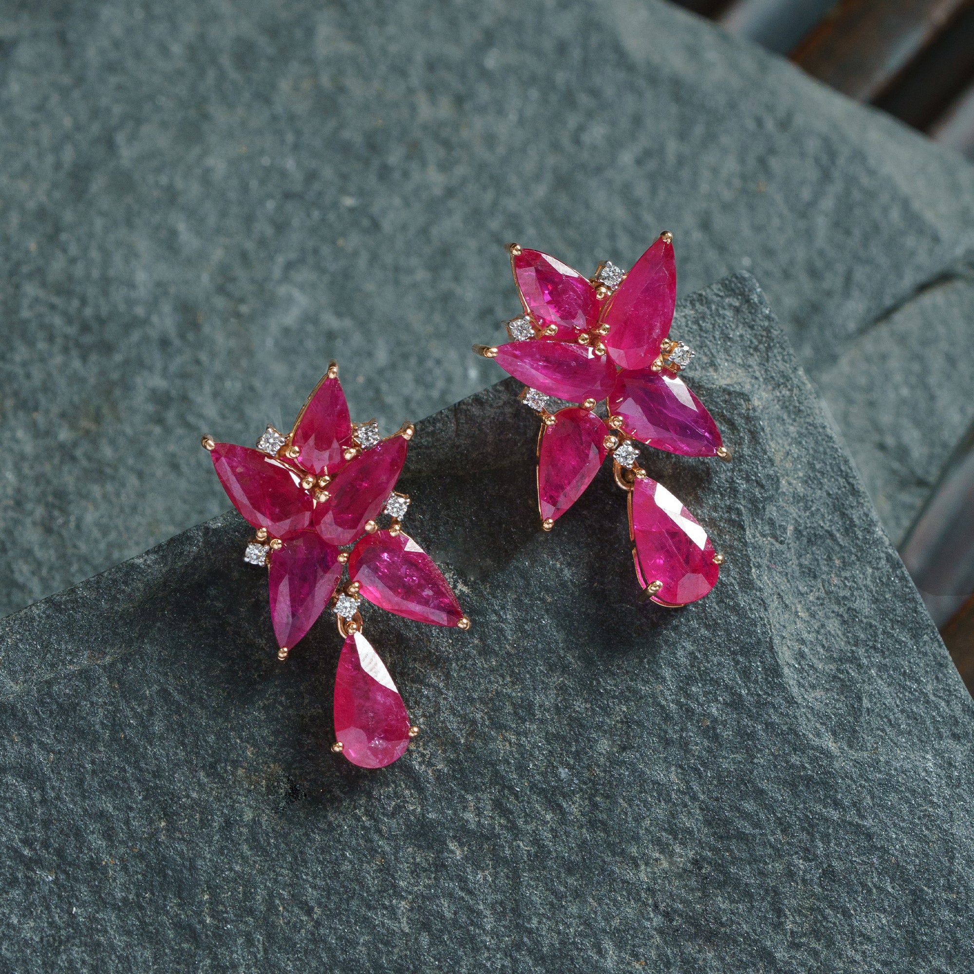 Alessia Diamond Ruby Earrings