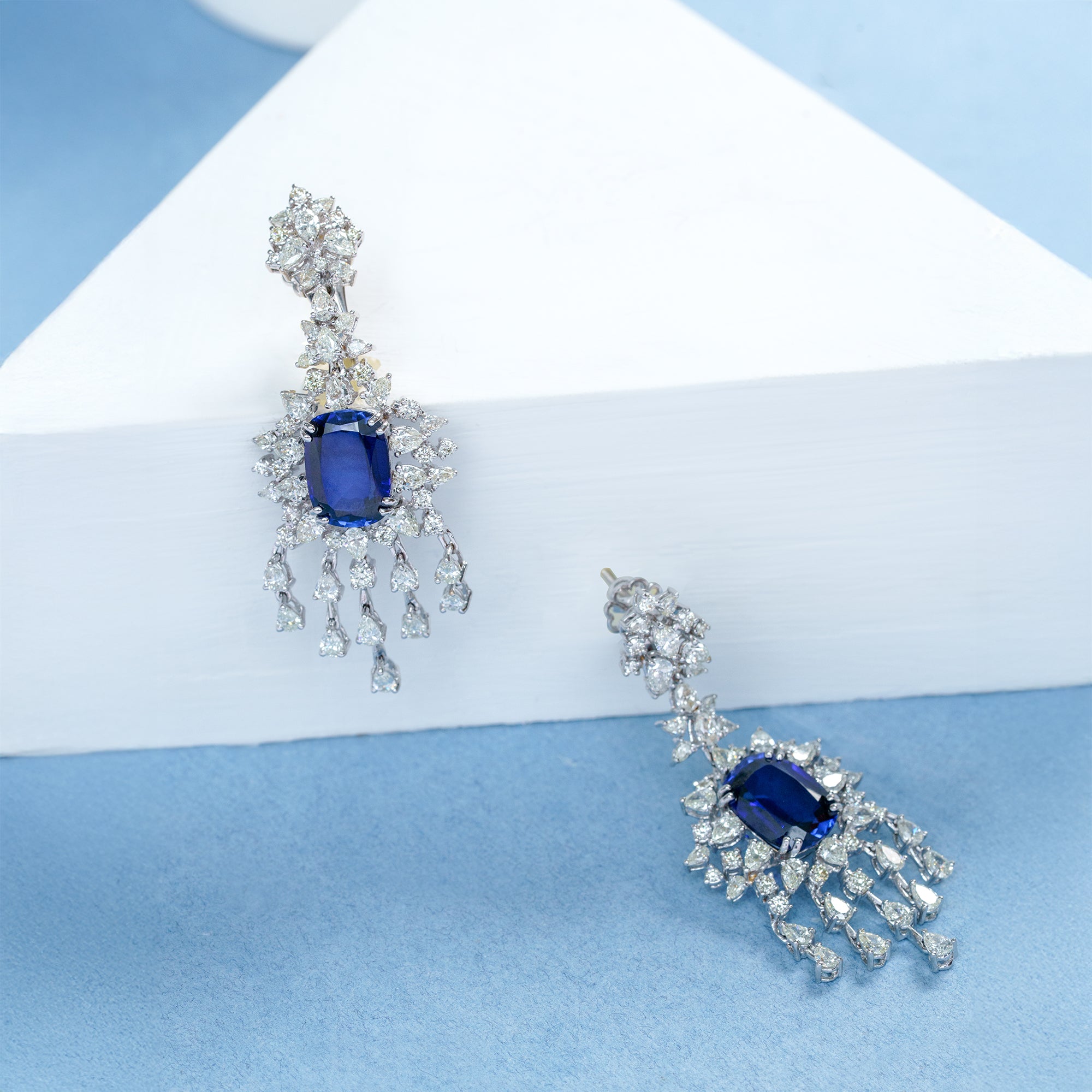 Nocturne Glow Diamond Sapphire Earrings