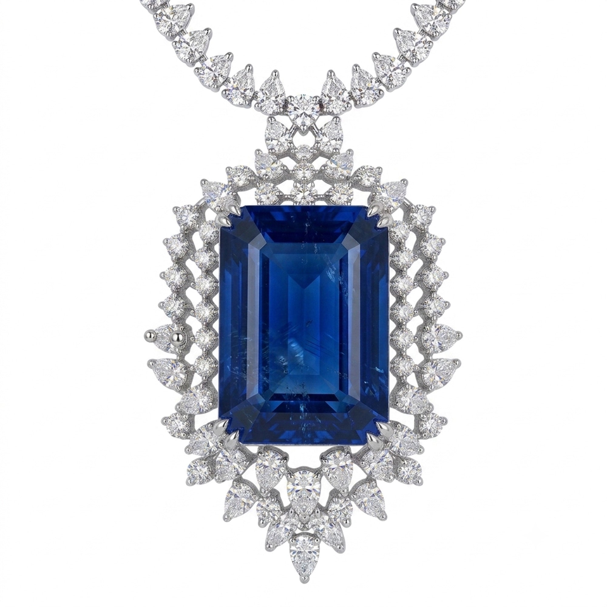 Evy diamond blue coloured stone Pendant