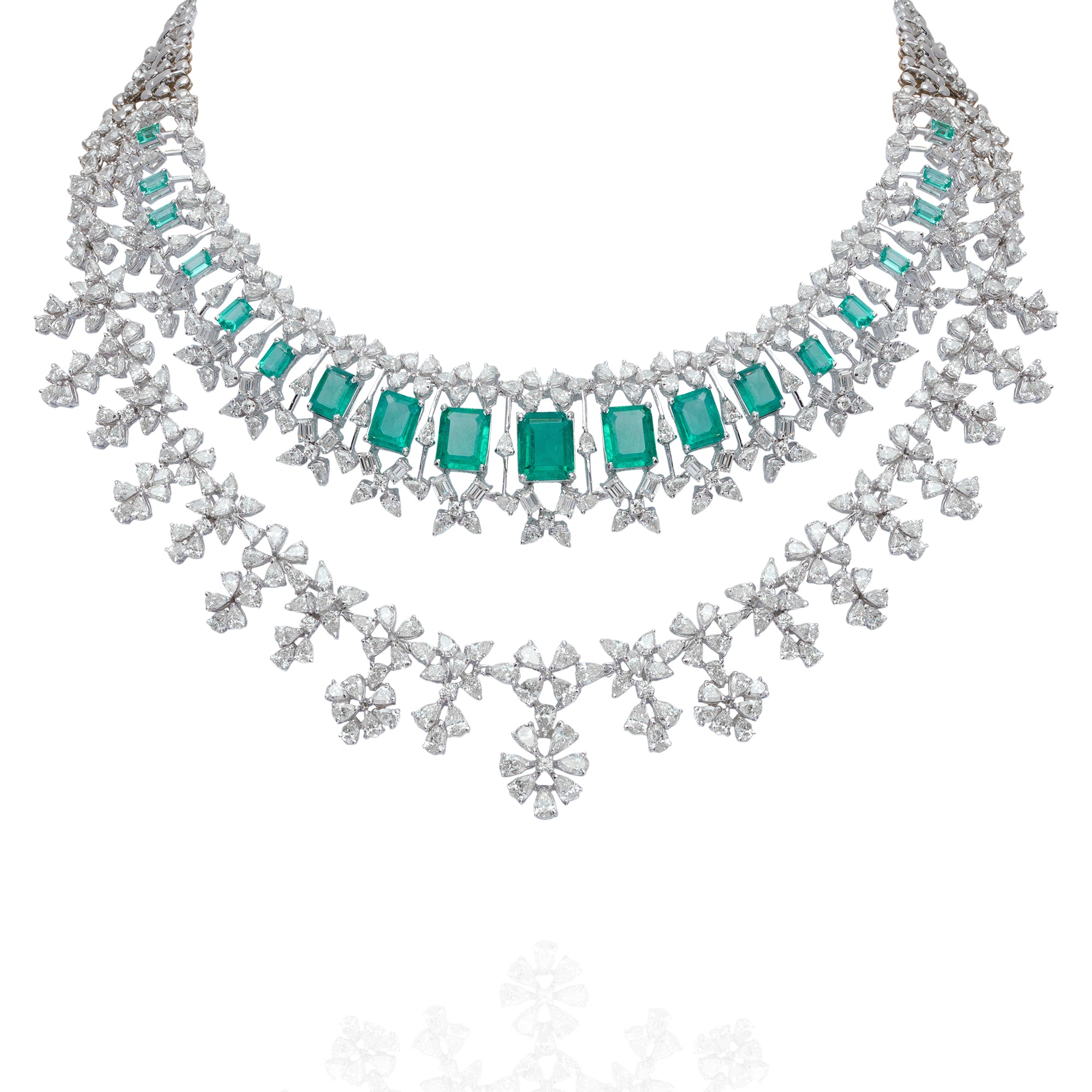 Emeren Royale Diamond Emerald Necklace
