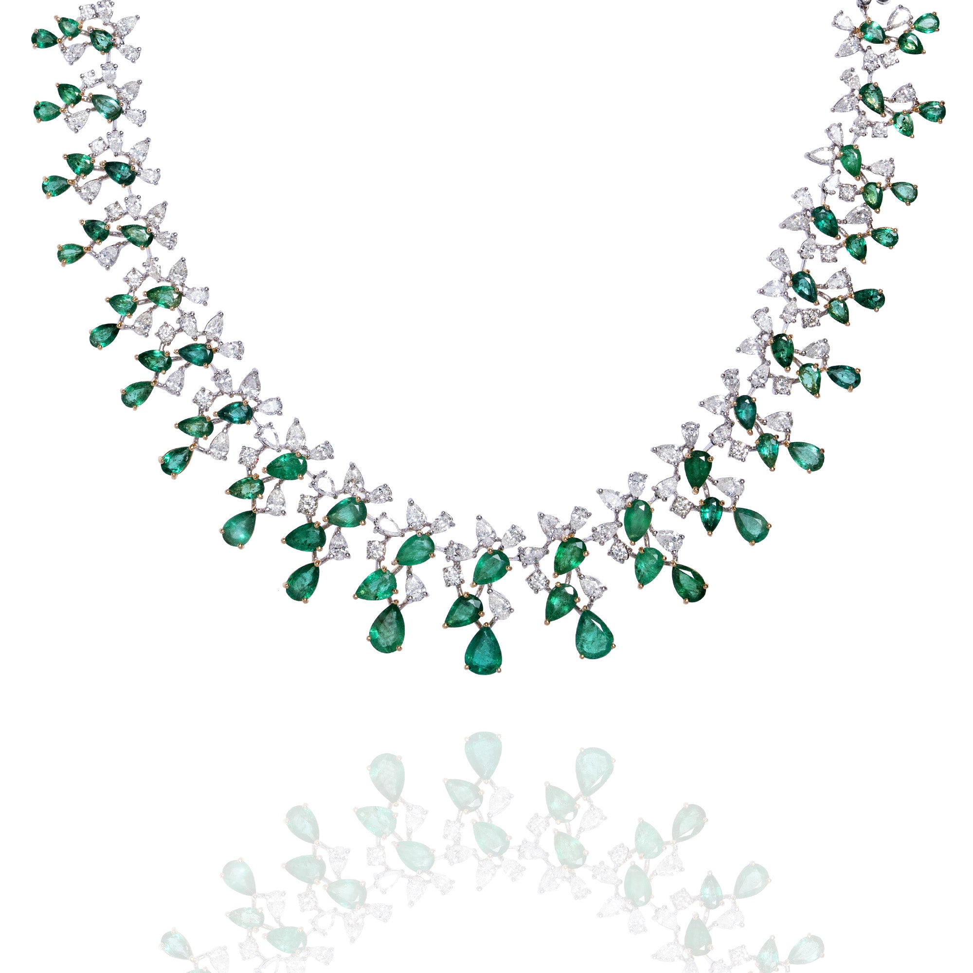 Valence Diamond Emerald Necklace