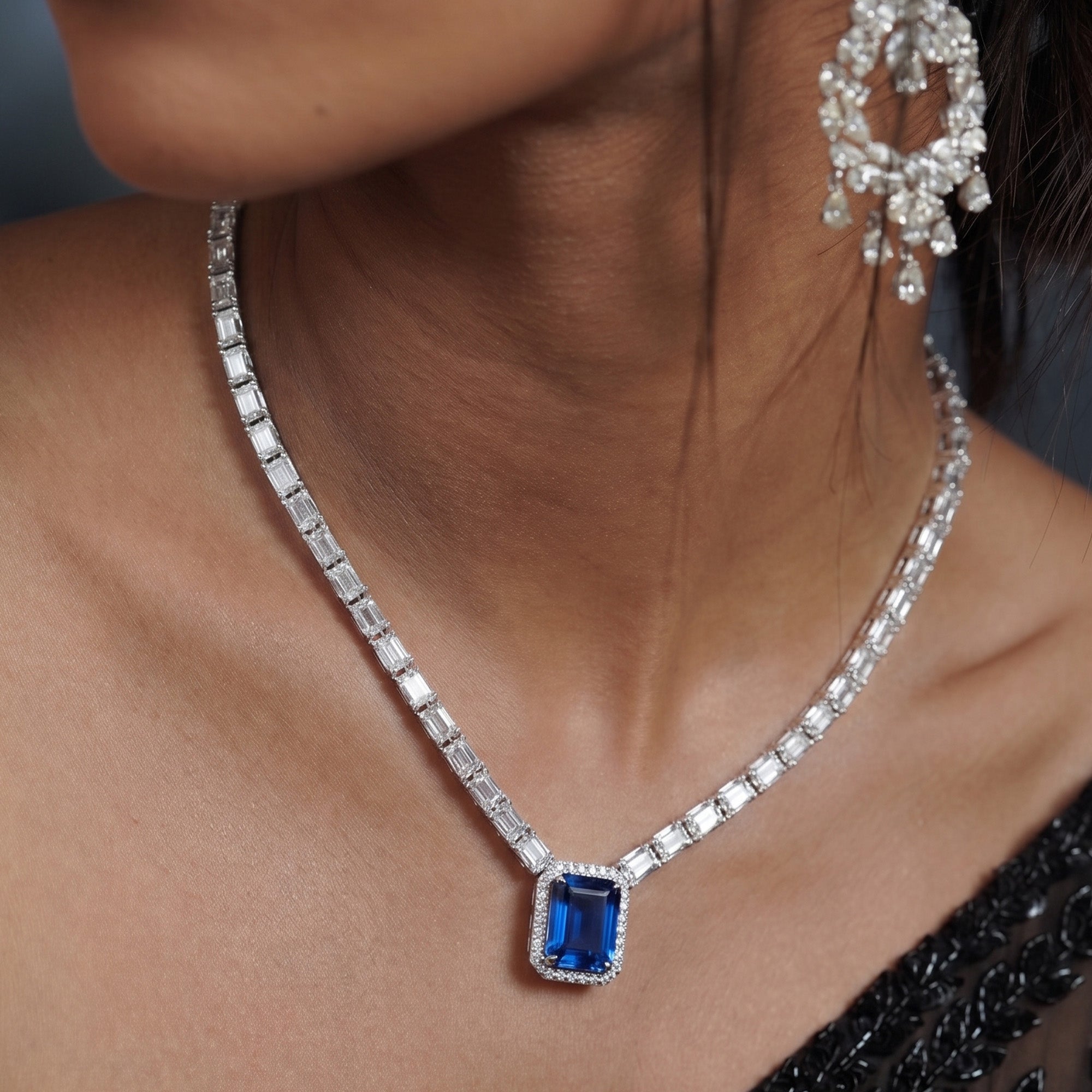 Luminary Diamond Sapphire Necklace