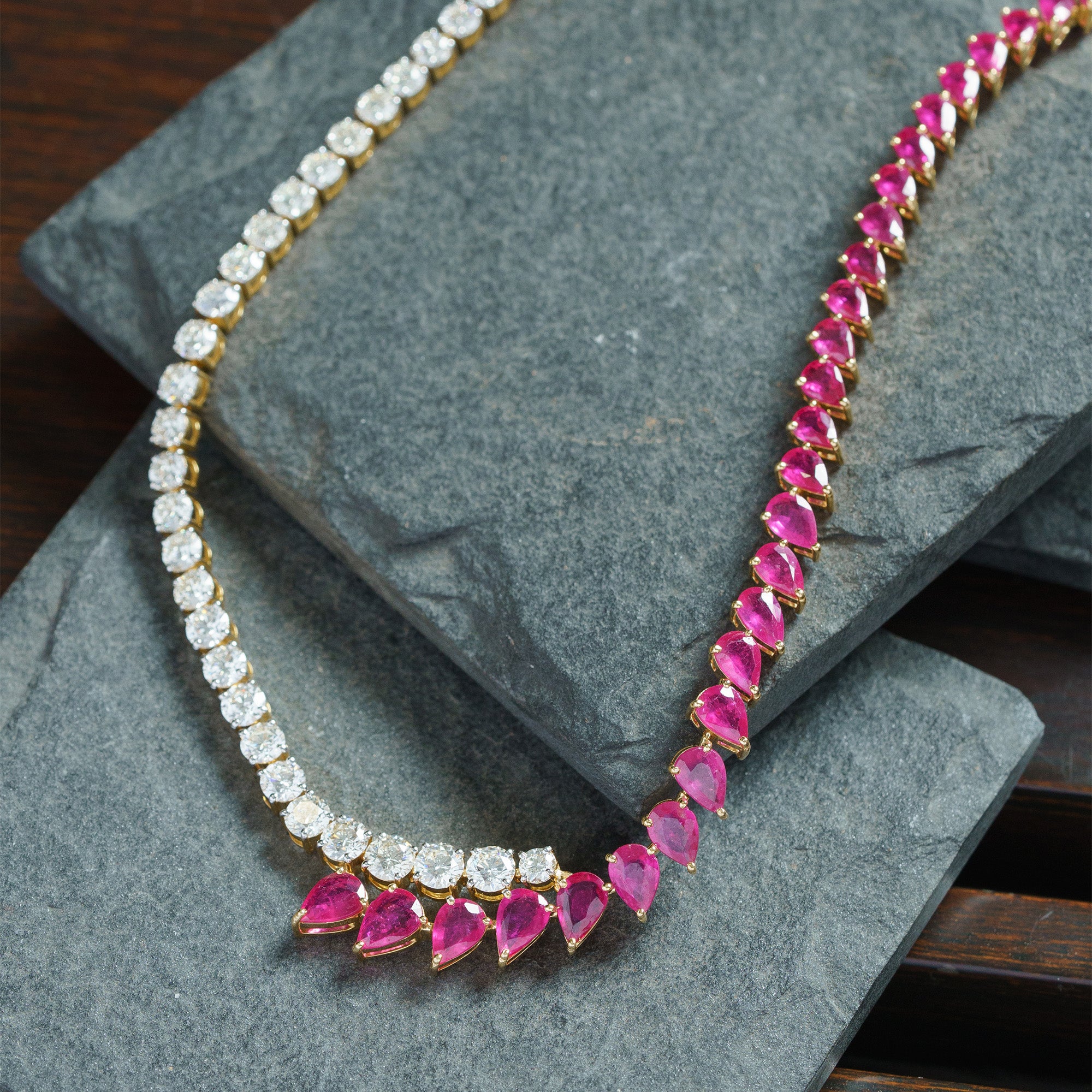 Beliz Diamond Ruby Necklace