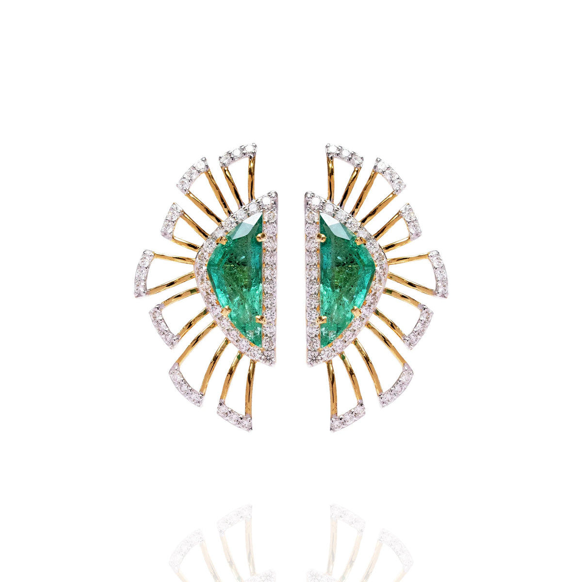 Celosia Diamond Emerald Earrings