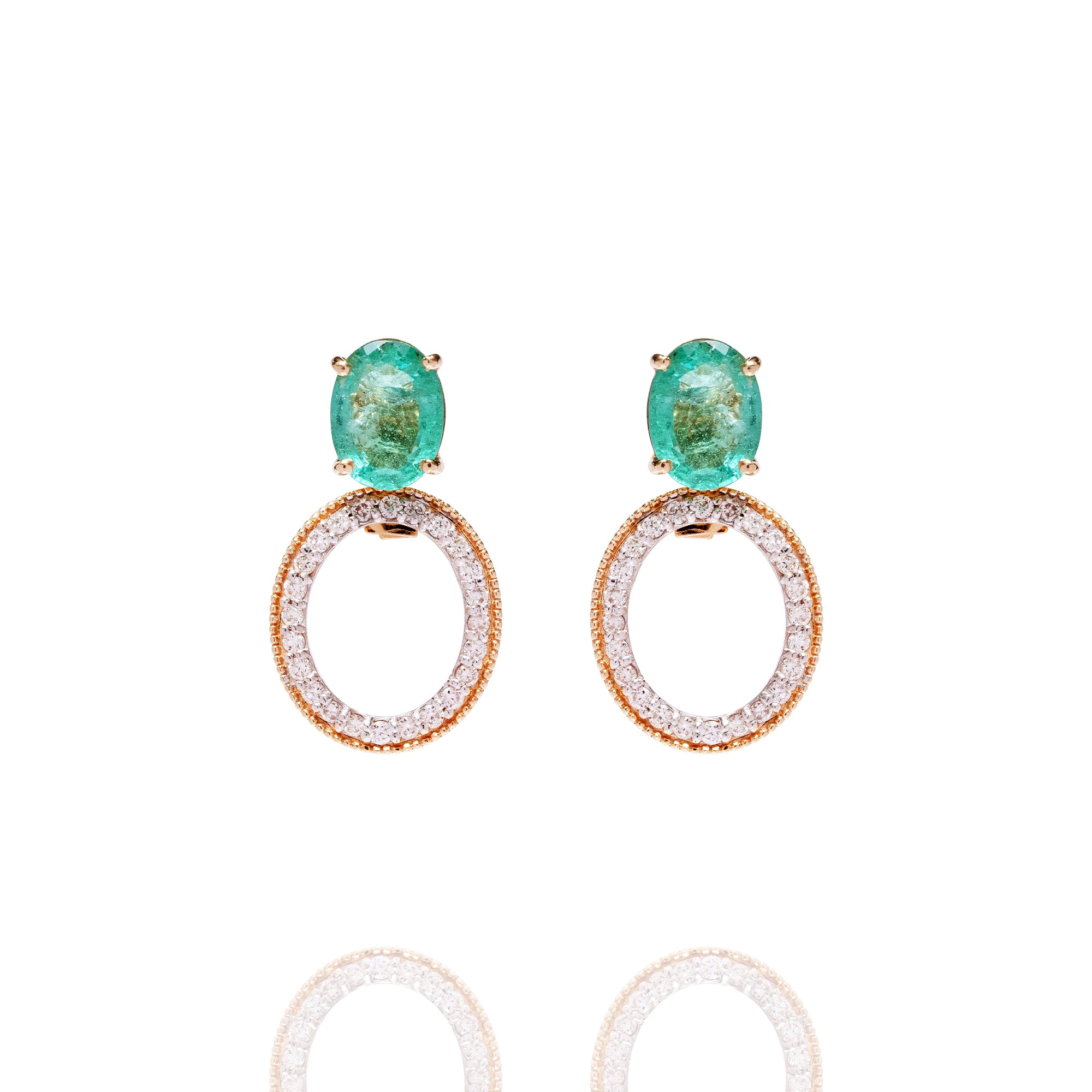 Eira Diamond Emerald Detachable Earring