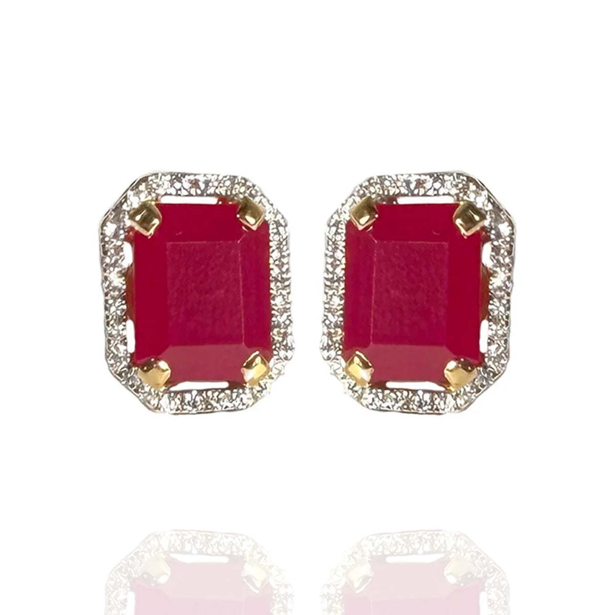 Rubelle Diamond Ruby Earrings