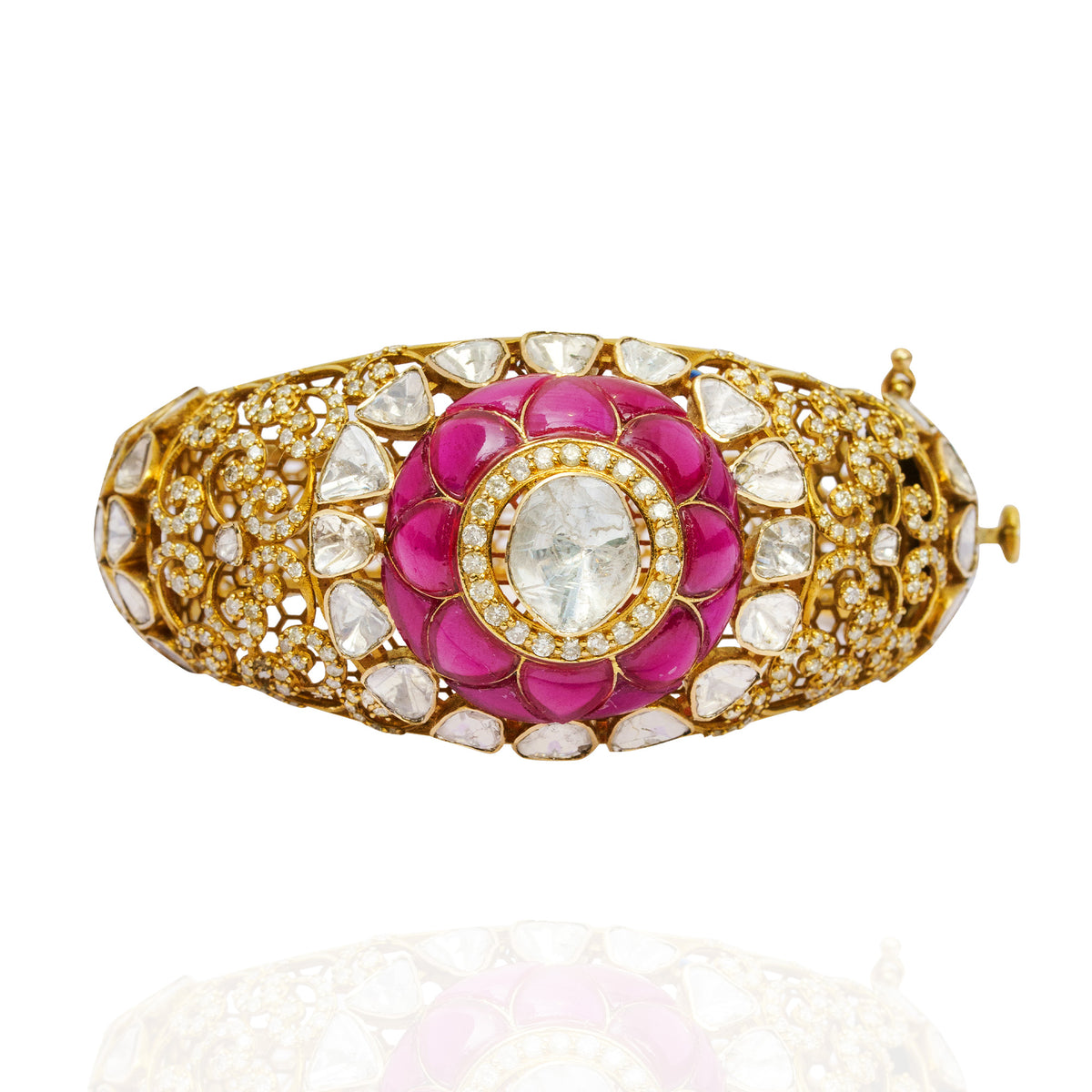 Sharvii Polki Ruby Bangle