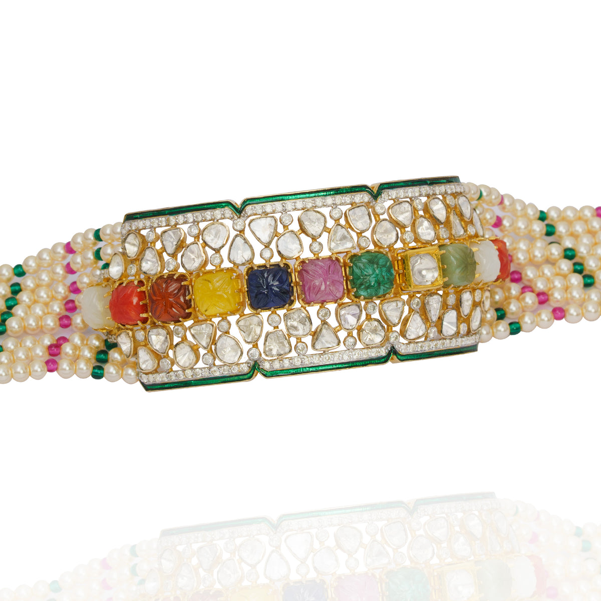 Maniratna Polki Navratan Bracelet