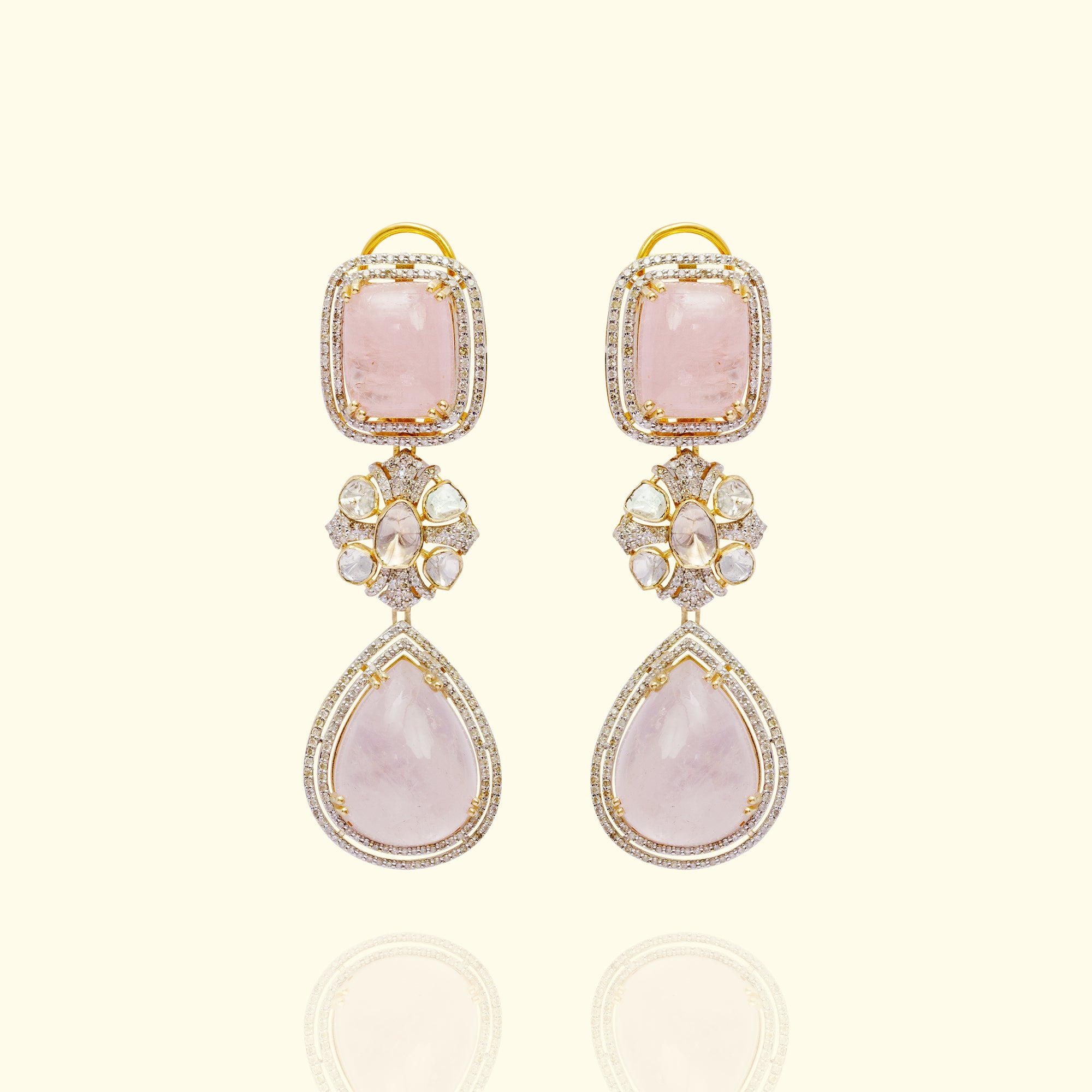 Fiza Polki Morganite Earrings