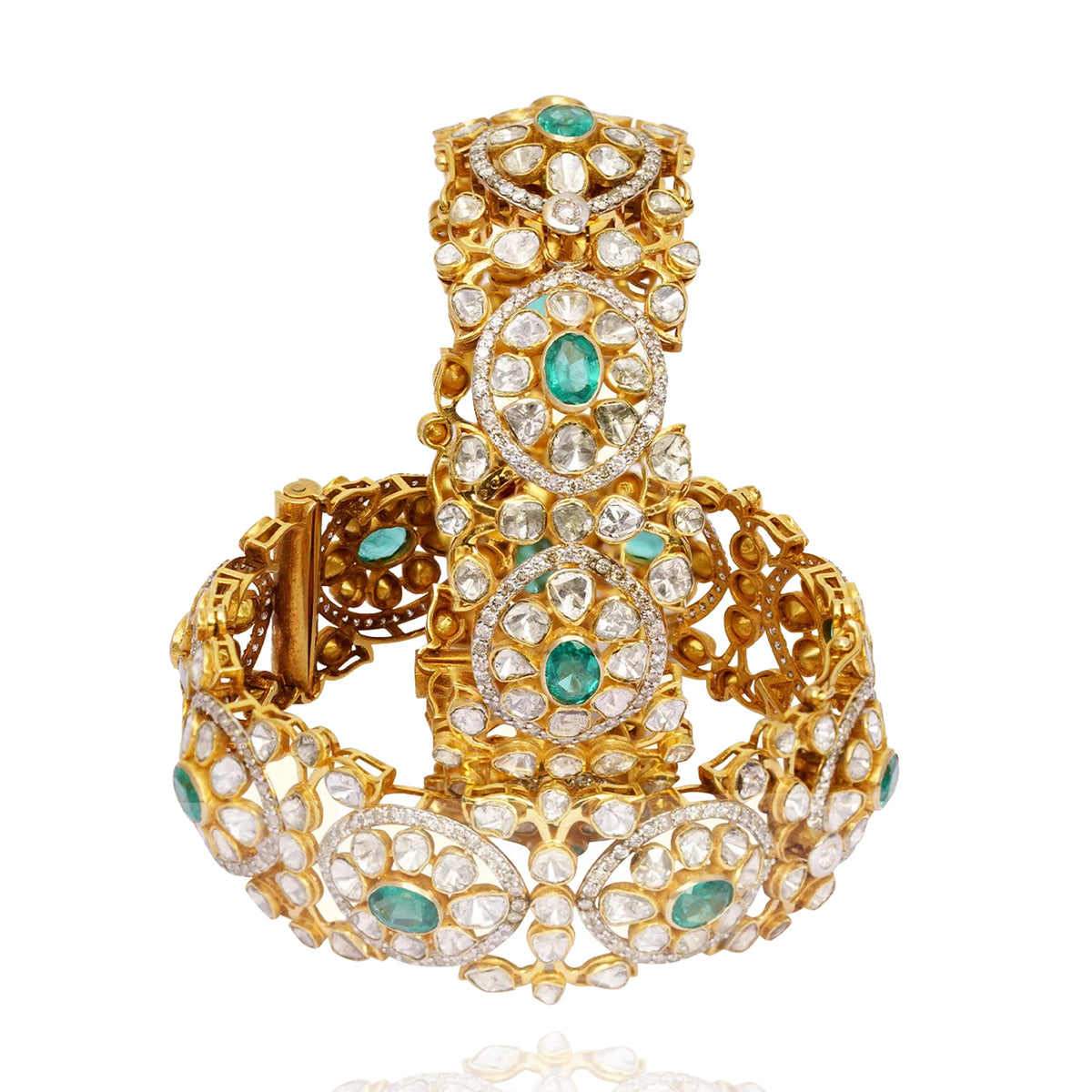 Tarang Polki Emerald Bangle