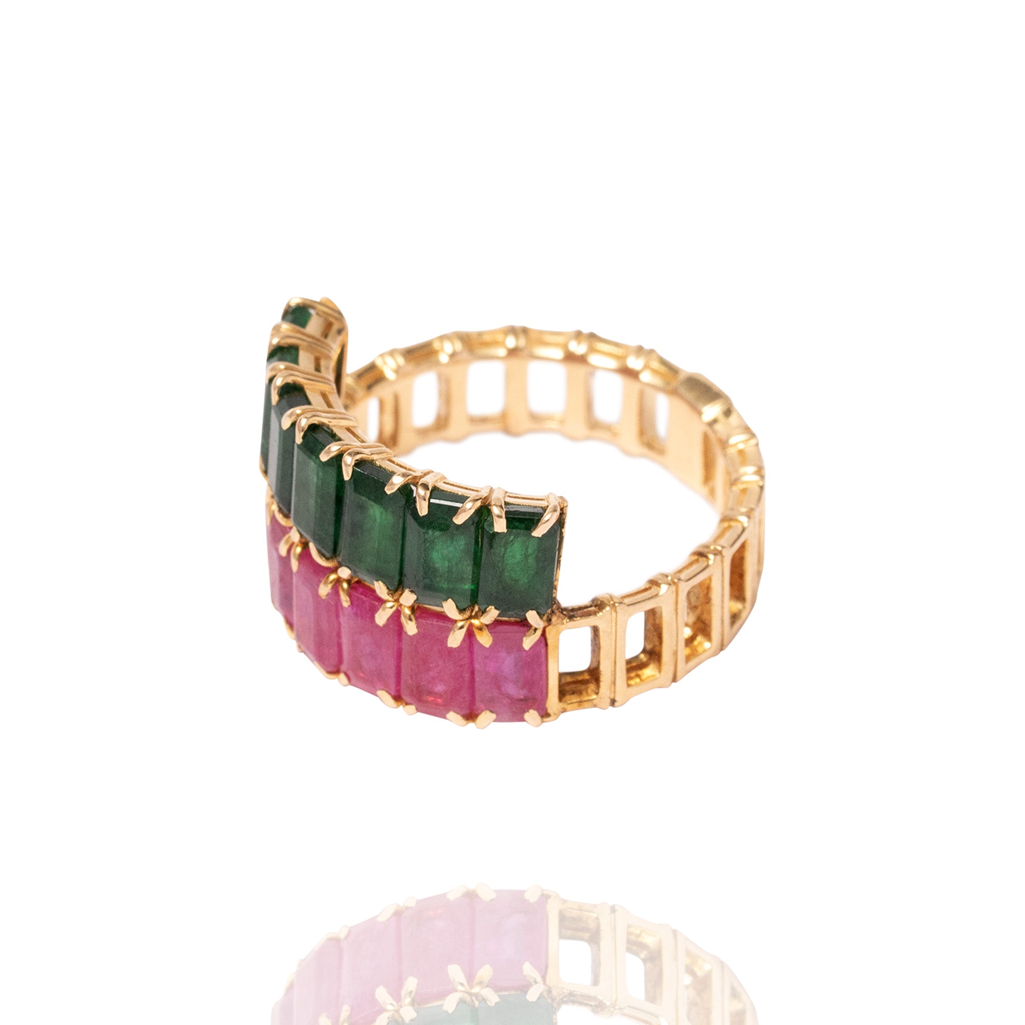 Melrose Emerald Ruby ring