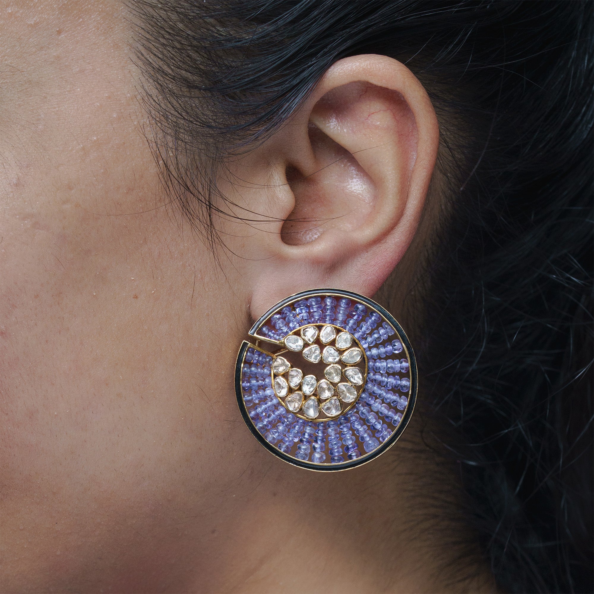 Revolution Polki Tanzanite earrings