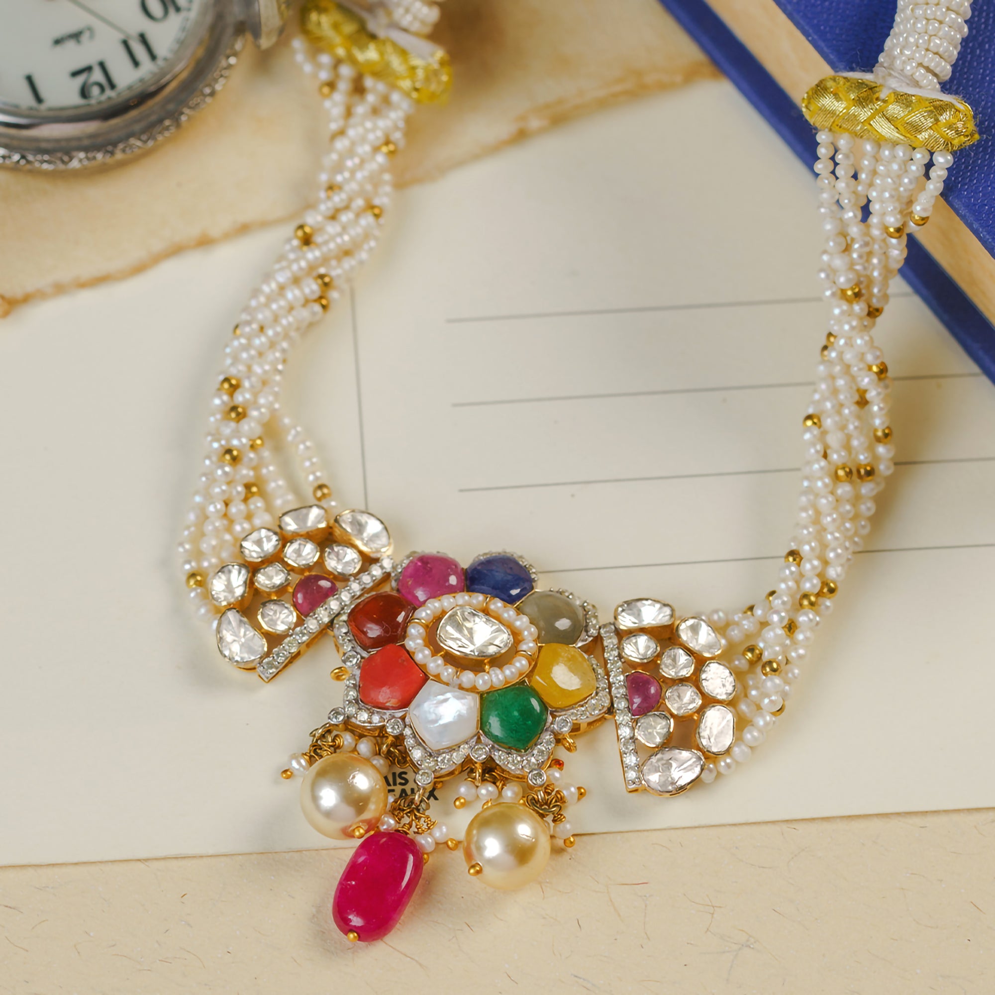 Vetra Polki Navaratan Choker