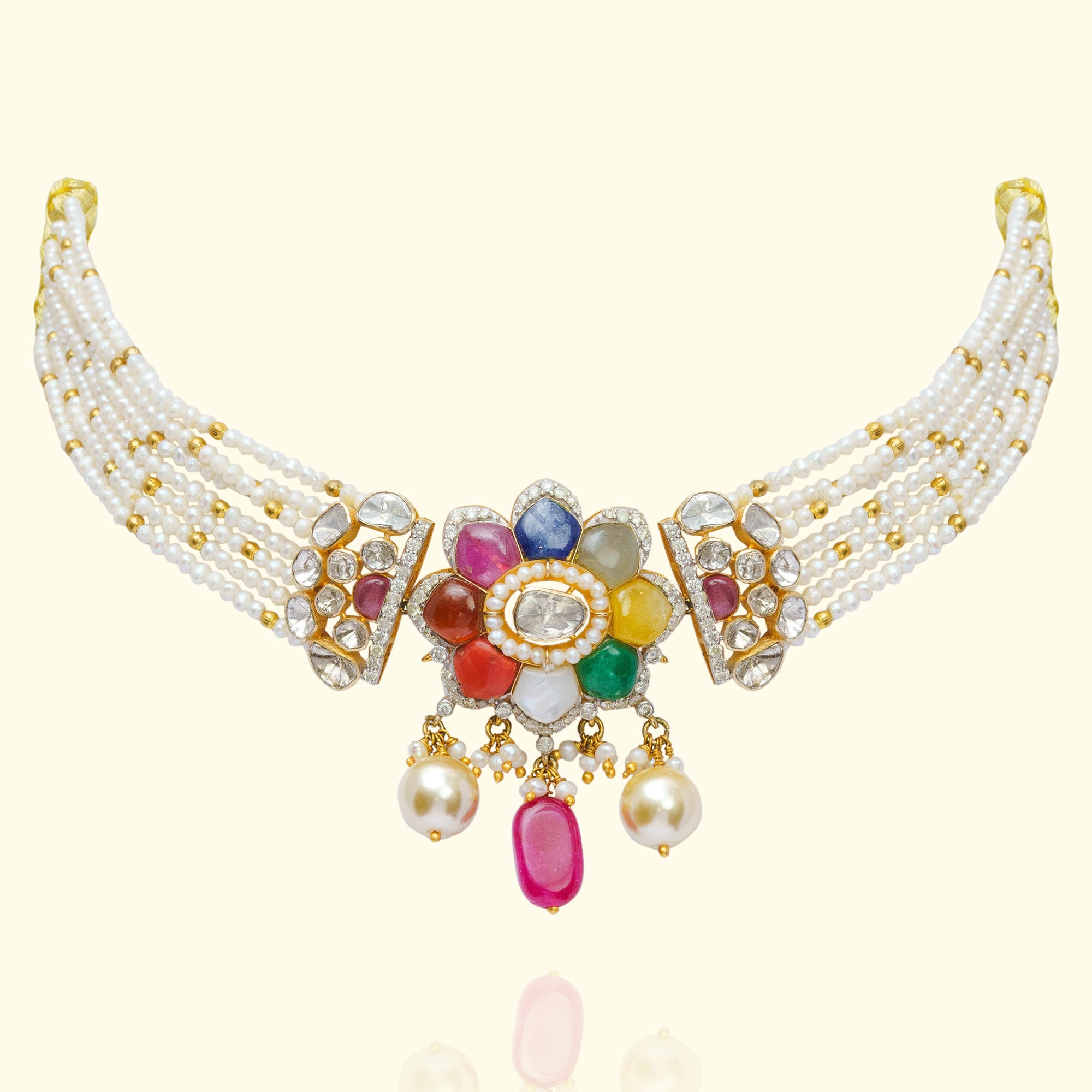 Vetra Polki Navaratan Choker