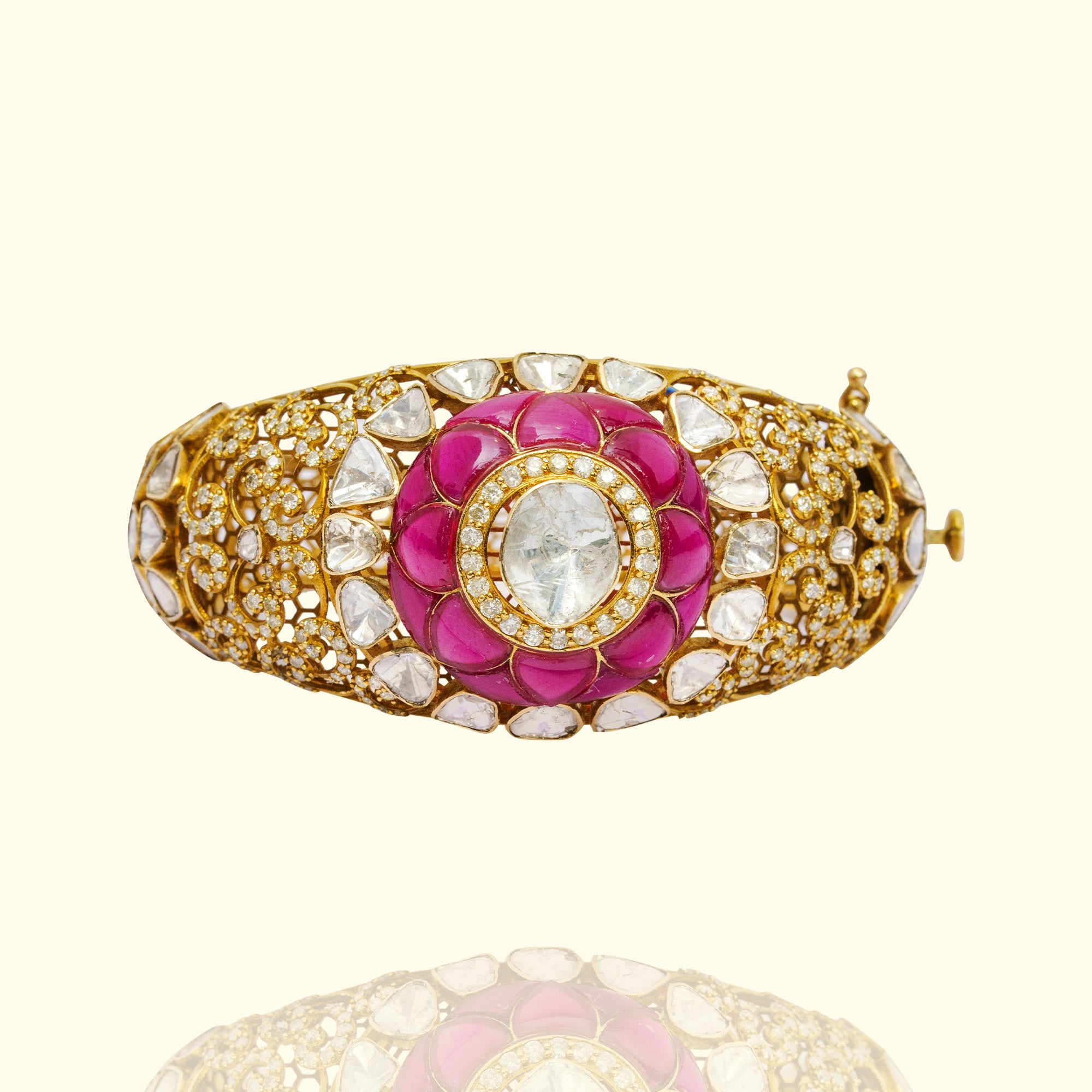 Sharvii Polki Ruby Bangle