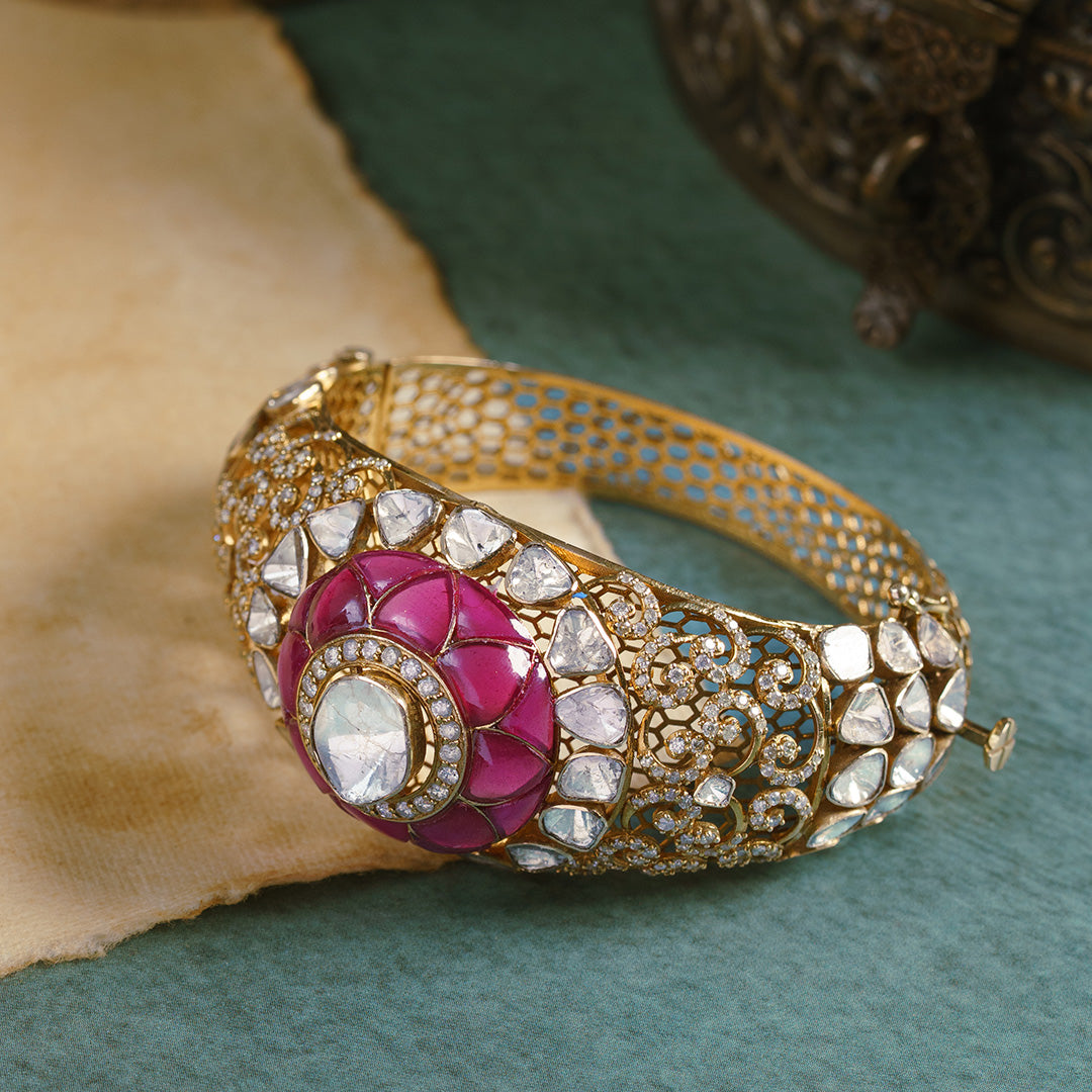 Sharvii Polki Ruby Bangle