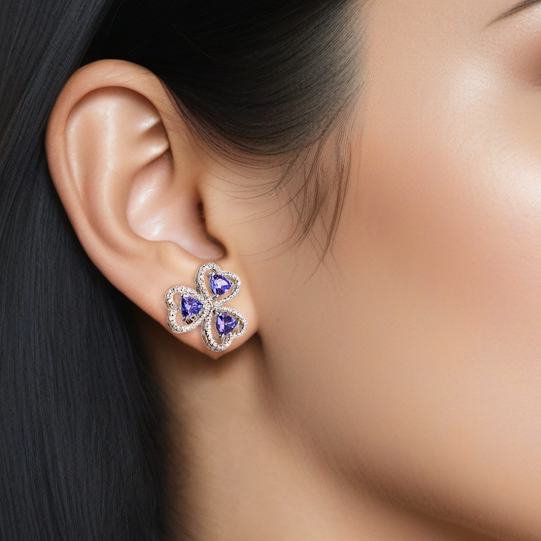 Corazon Tanzanite Diamond Earrings