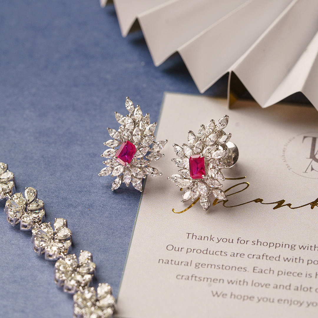 Lantana Diamond Ruby Earrings
