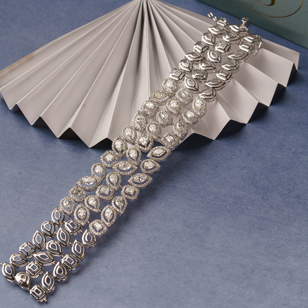3 Layer Fancy Shape Diamond Bracelet